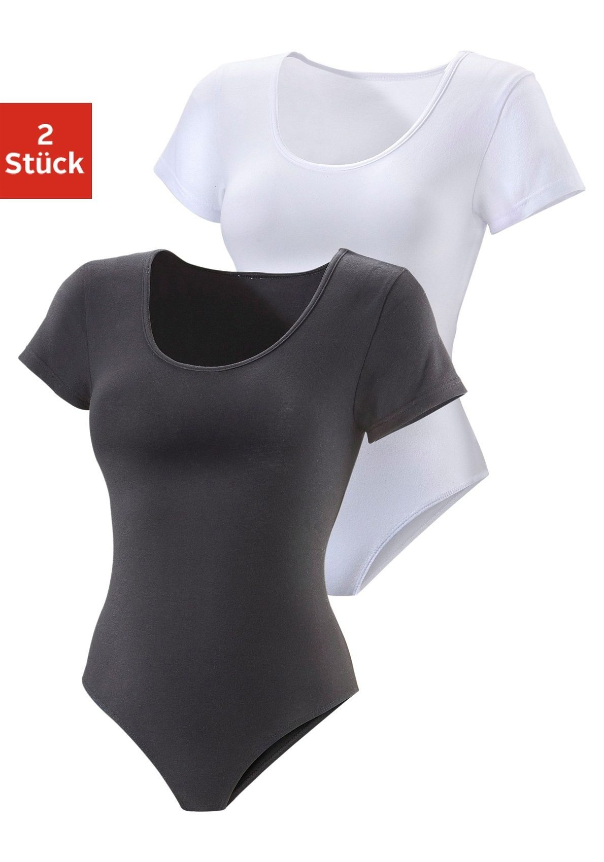 Vivance T-shirt-body elastische katoenkwaliteit (Set van 2)