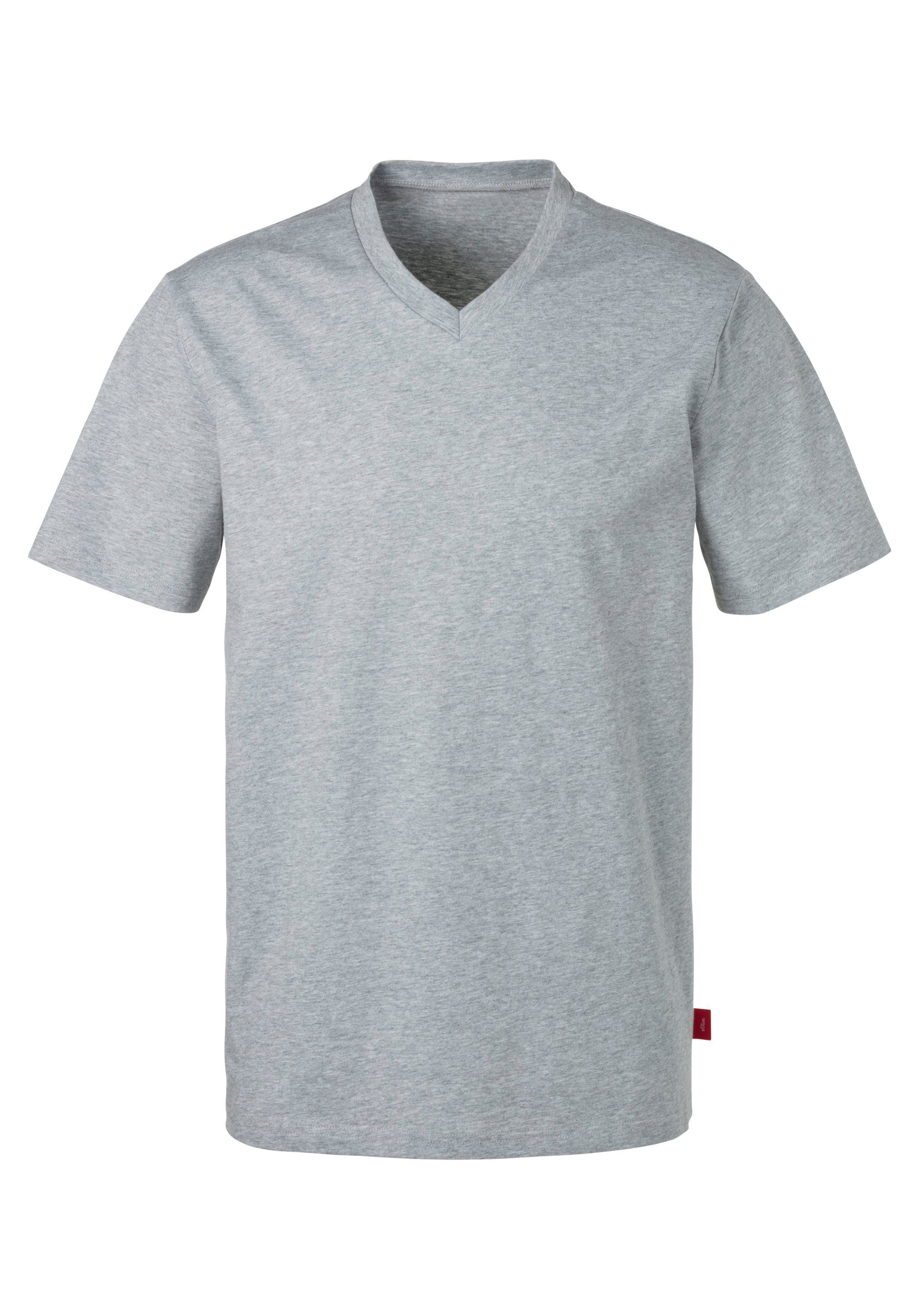 s.Oliver RED LABEL Beachwear T-shirt in uni (Set van 3)
