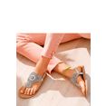 lascana teenslippers sandalen met een luxueuze garnering en zachte leren binnenzool zilver