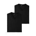 schiesser shirt met v-hals basic om ergens onder te dragen (set van 2) zwart