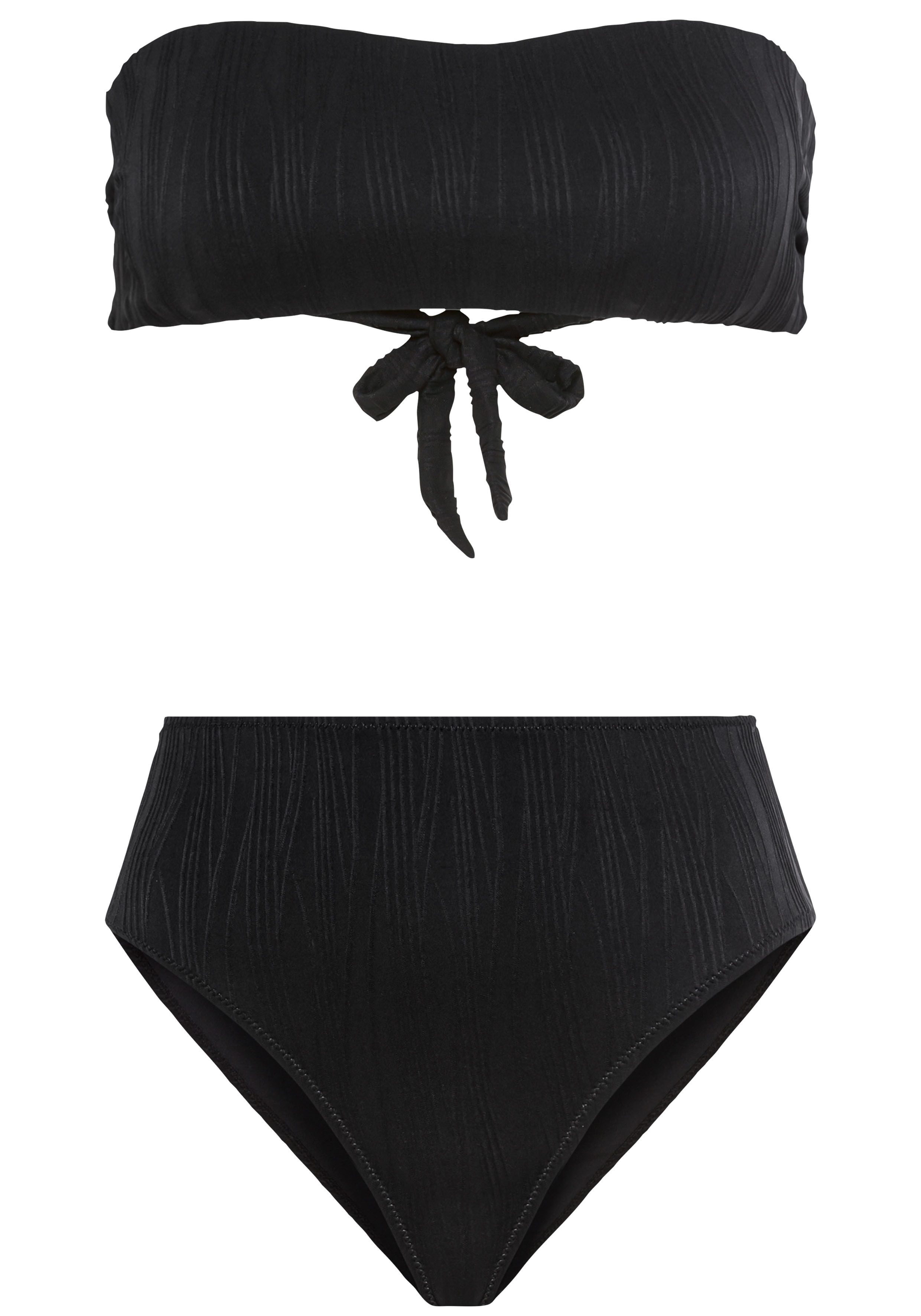 LSCN by LASCANA Bandeaubikini Egitura van structuurstof (set)