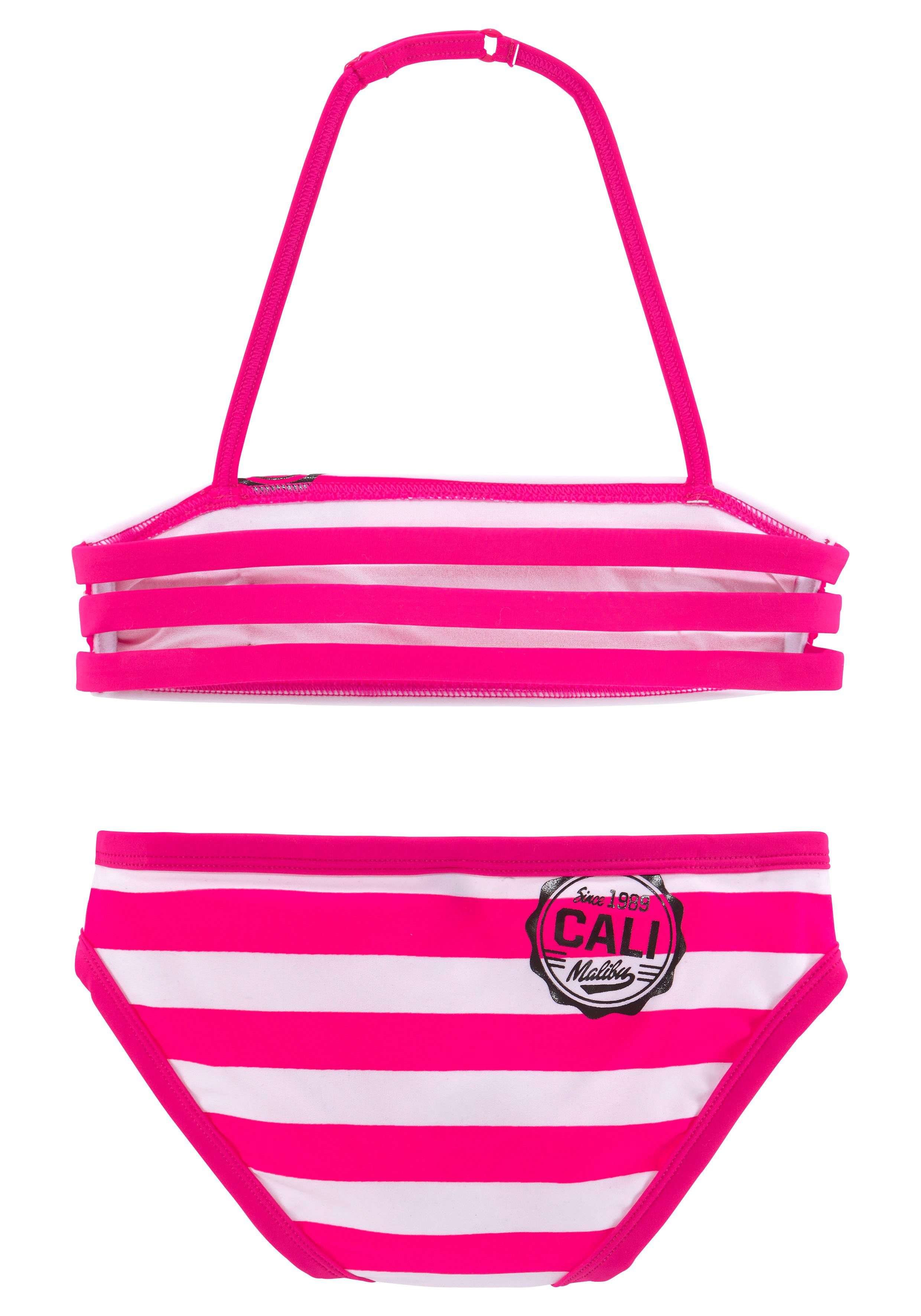 Bench. Bandeaubikini met trendy strepen bikini's maat 122/128 roze