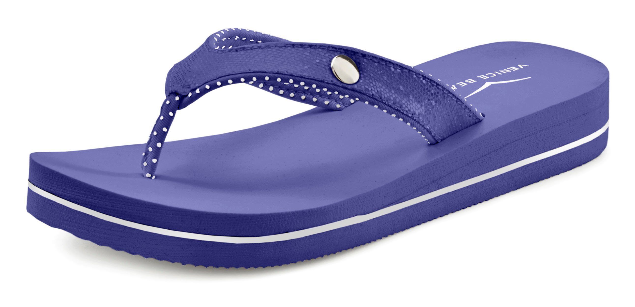 Venice Beach Badslippers Sandaal, pantoletten, badschoenen ultralicht met glitterband VEGAN