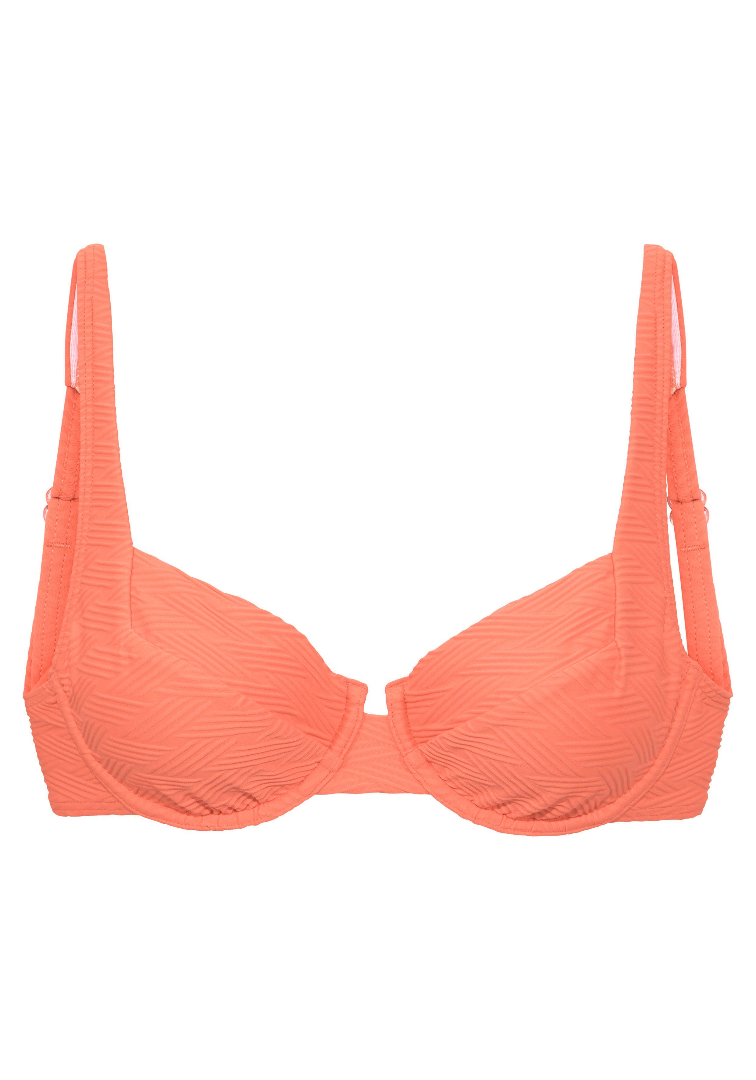 Sunseeker Bikinitop met beugels Loretta met structuurpatroon beugel bikini's maat E E oranje