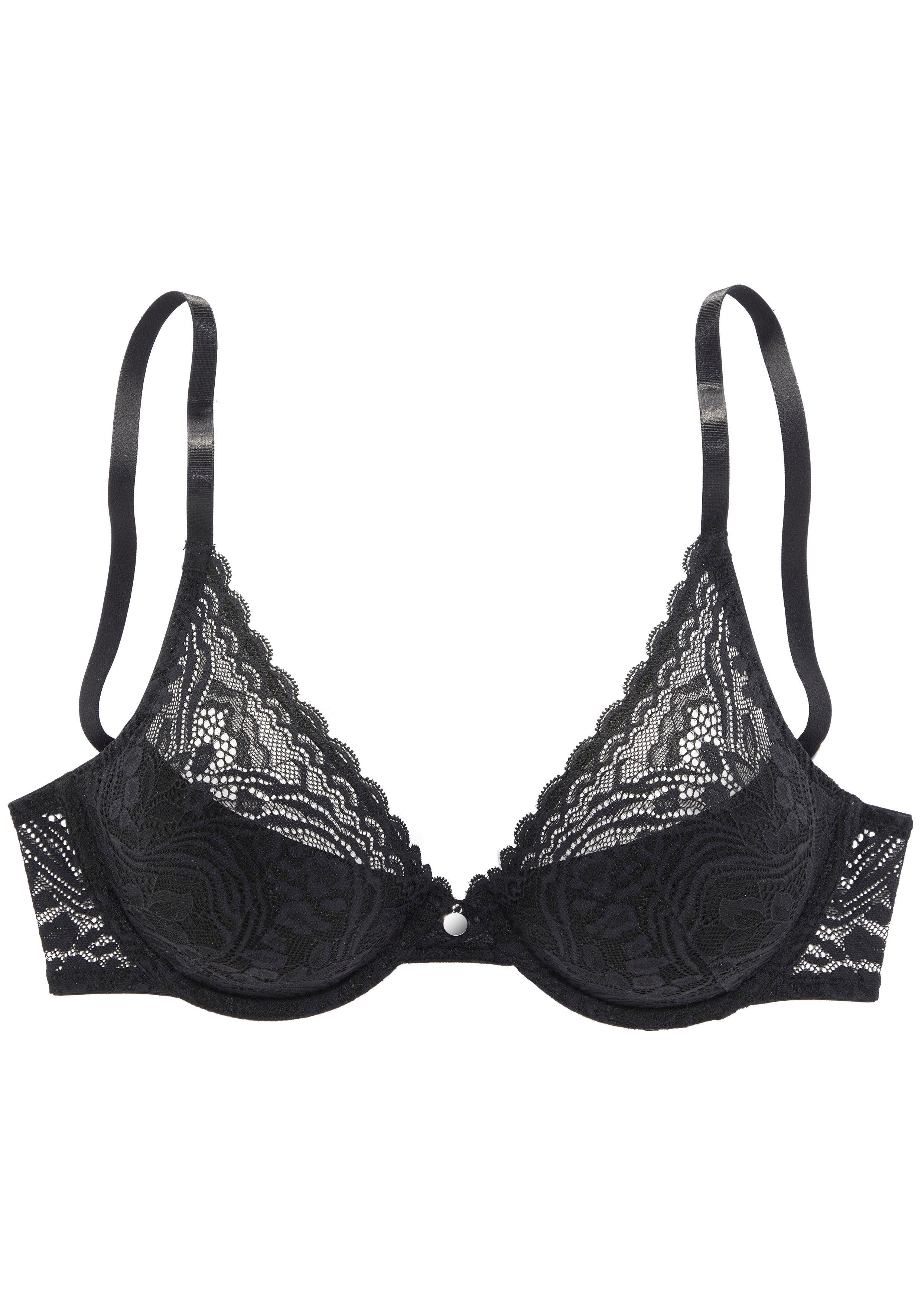 s.Oliver RED LABEL Beachwear Push-up-bh Danielle van stijlvol transparante kant in gebloemde look, dessous