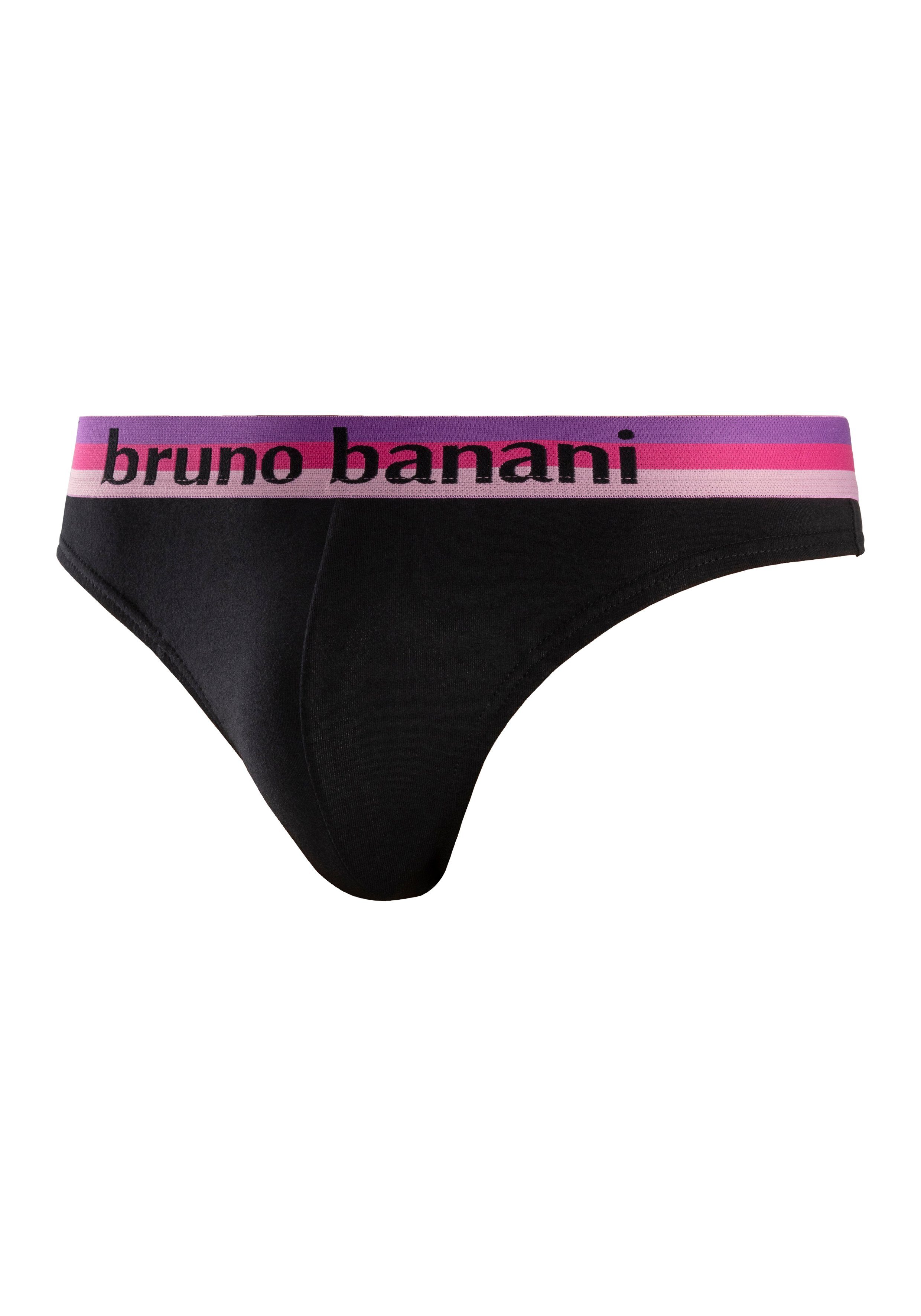 Bruno Banani String met gestreepte logoweefband (set, 5 stuks)