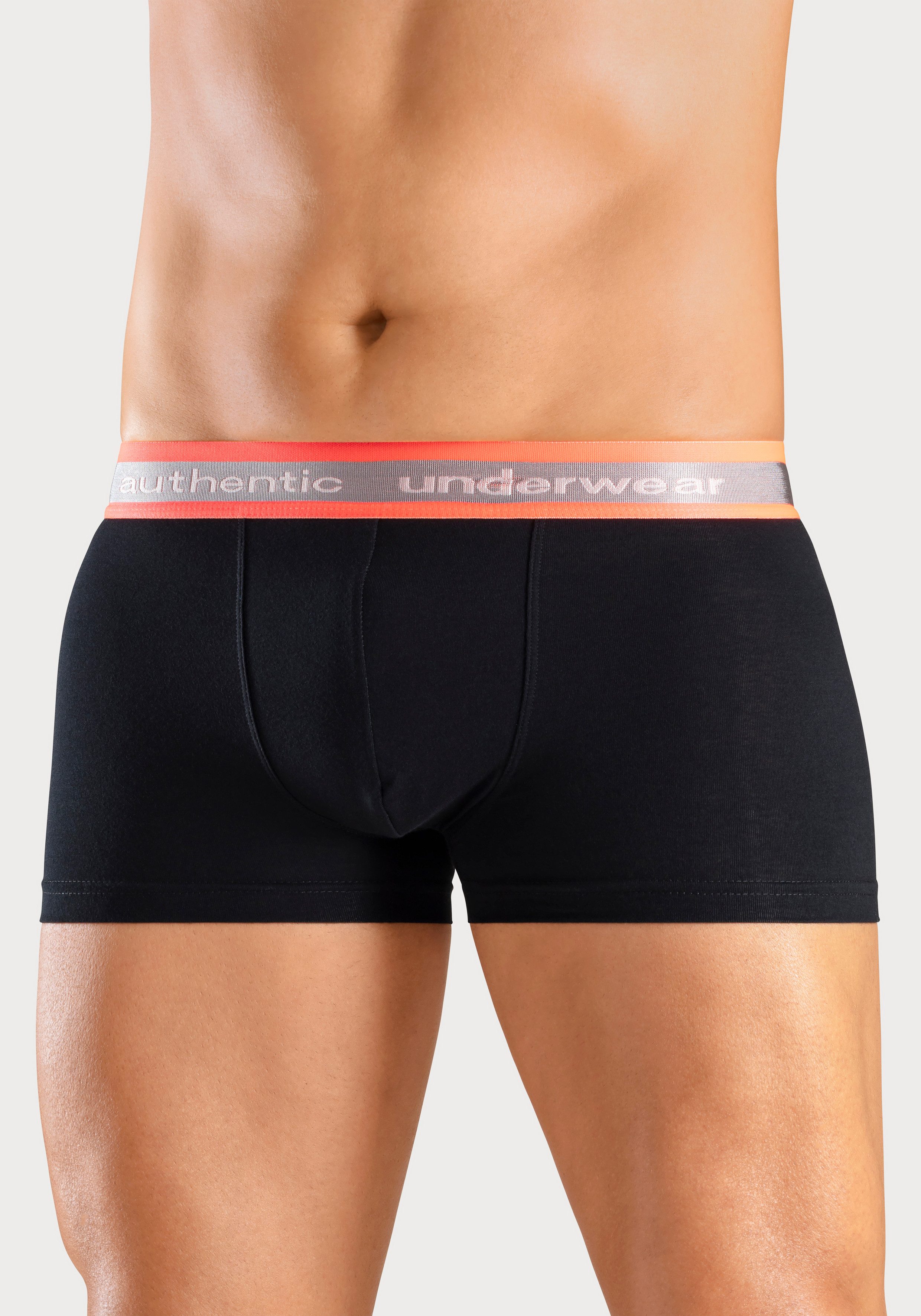 AUTHENTIC LE JOGGER Boxershort , aangenaam zachte neon-boord (4 stuks, Set van 4)