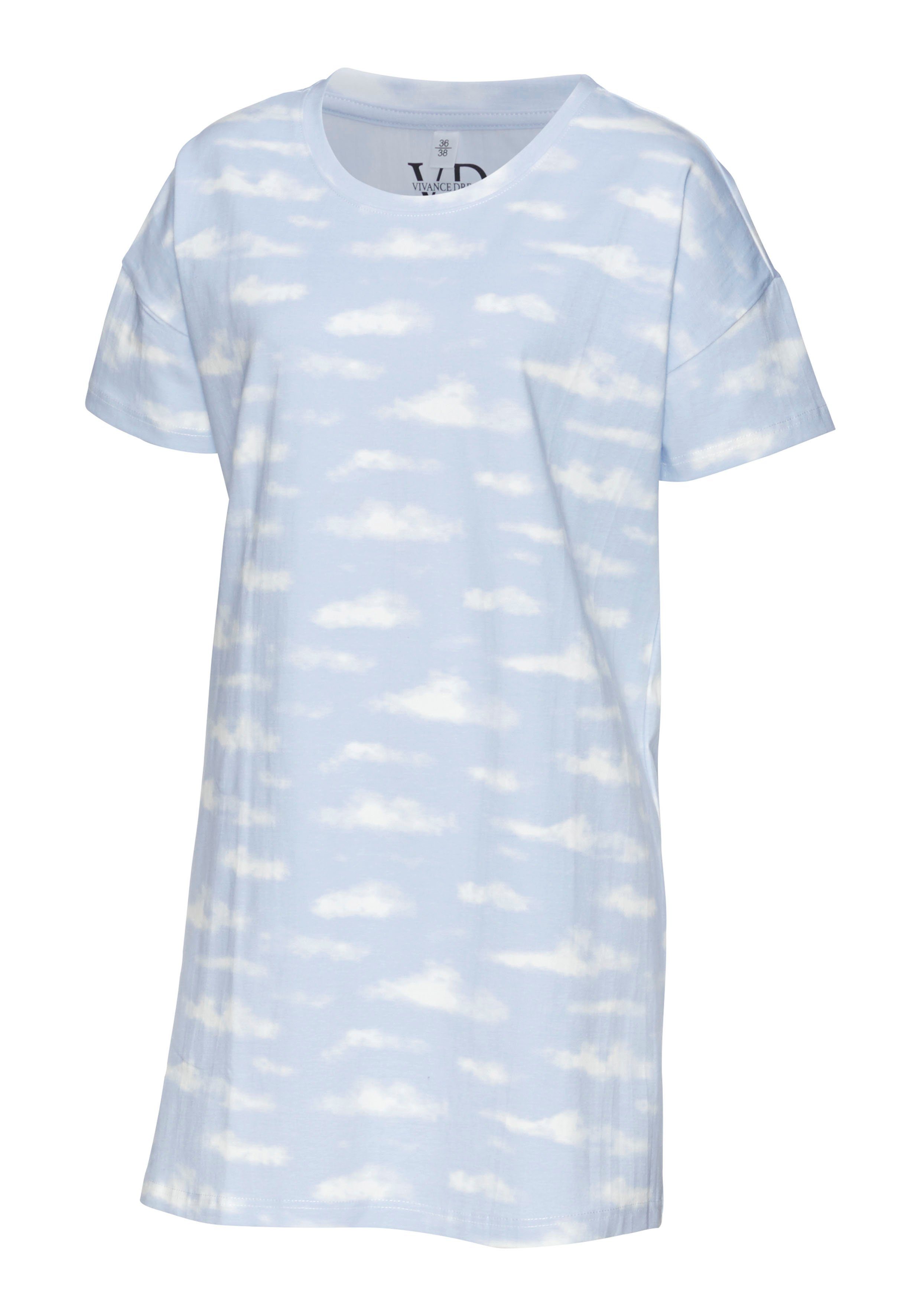 Vivance Dreams Nachthemd met wolkenmotief (Set van 2)