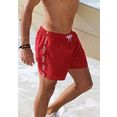 s.oliver red label beachwear zwemshort met logoprint opzij rood
