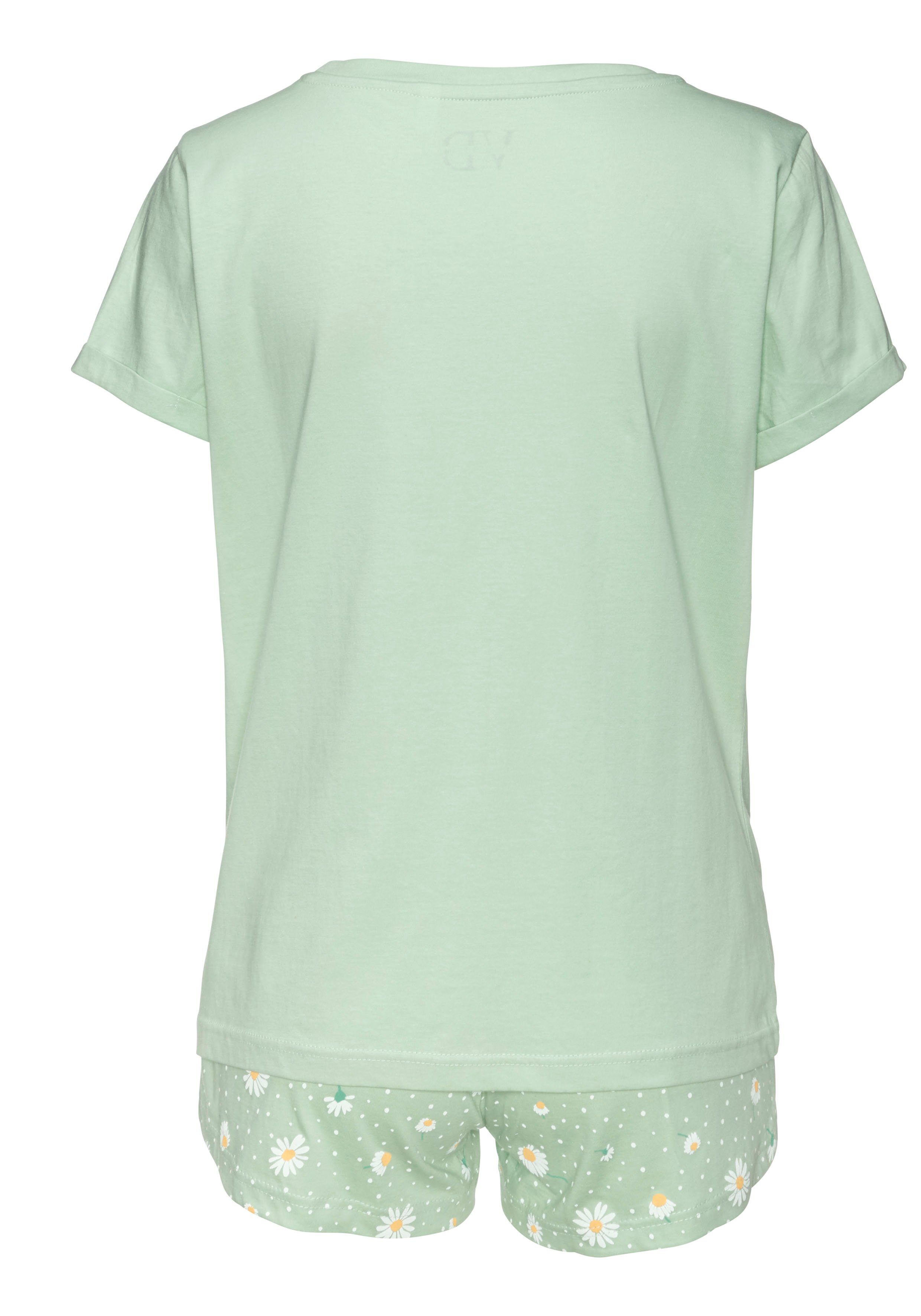 Vivance Dreams Shortama met madeliefje-print (2-delig, 1 stuk)