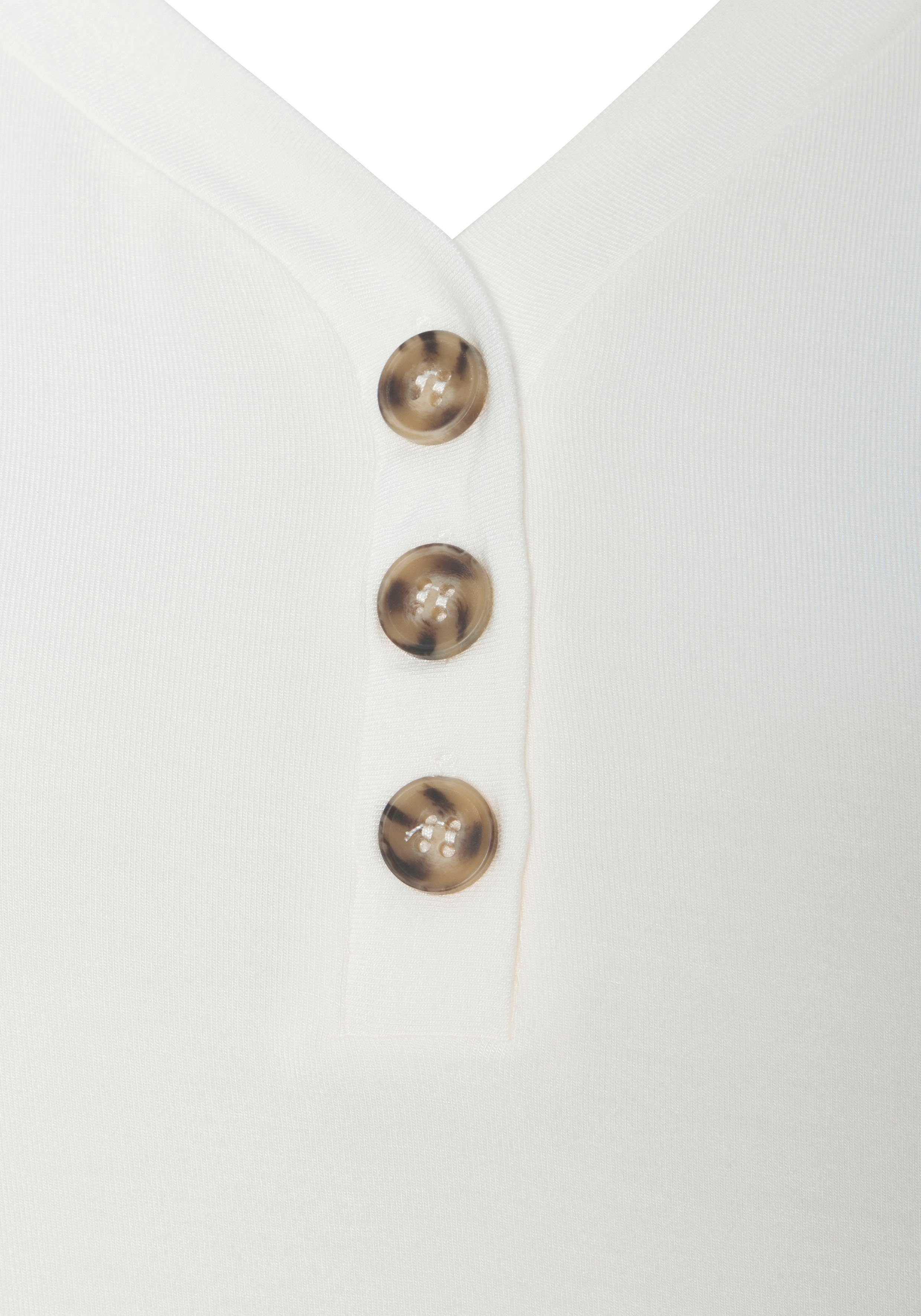 Lascana Shirt Met sierknoopsluiting van zachte viscose-stretch