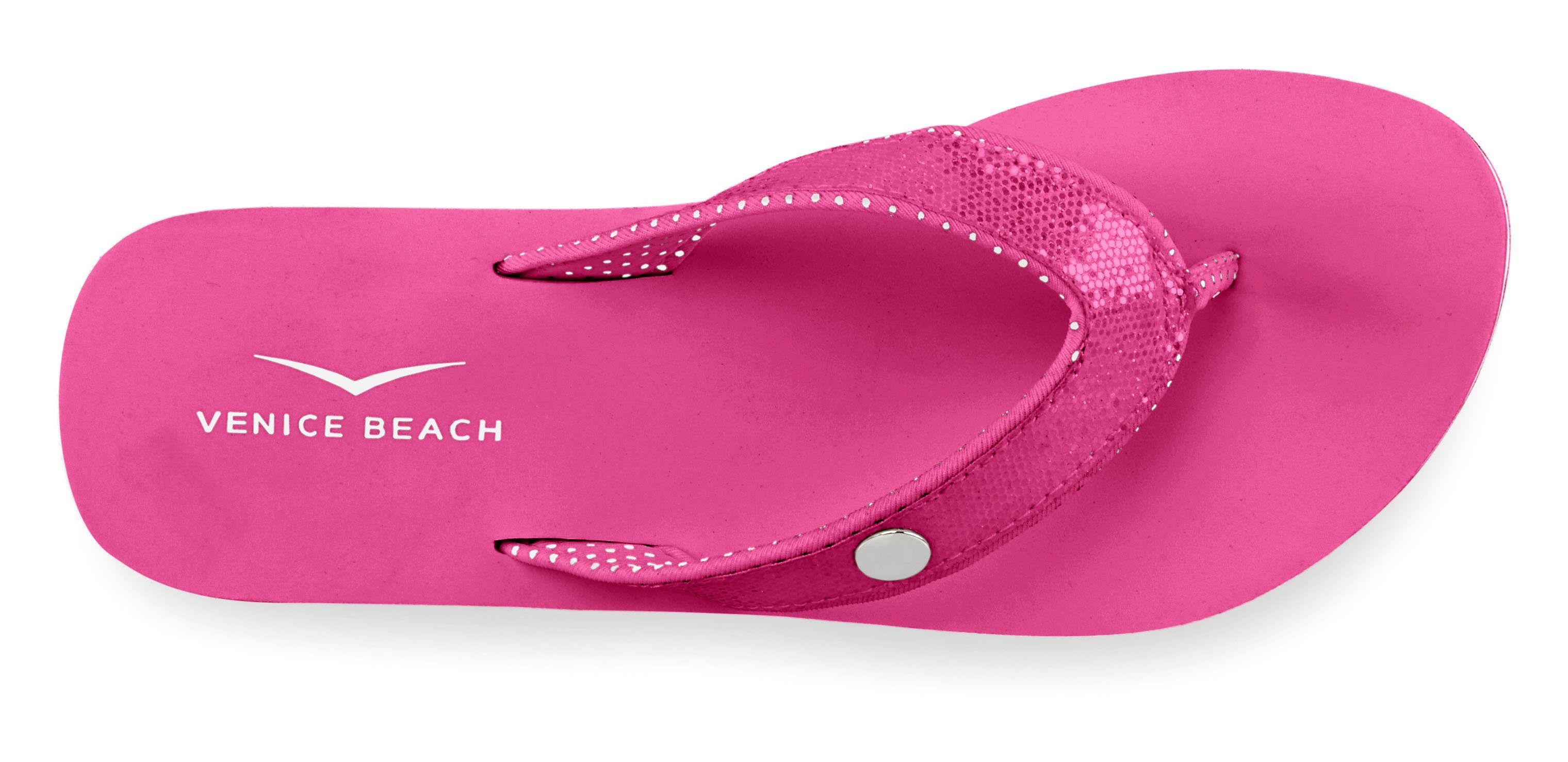 Venice Beach Badslippers Sandaal, pantoletten, badschoenen ultralicht met glitterband VEGAN