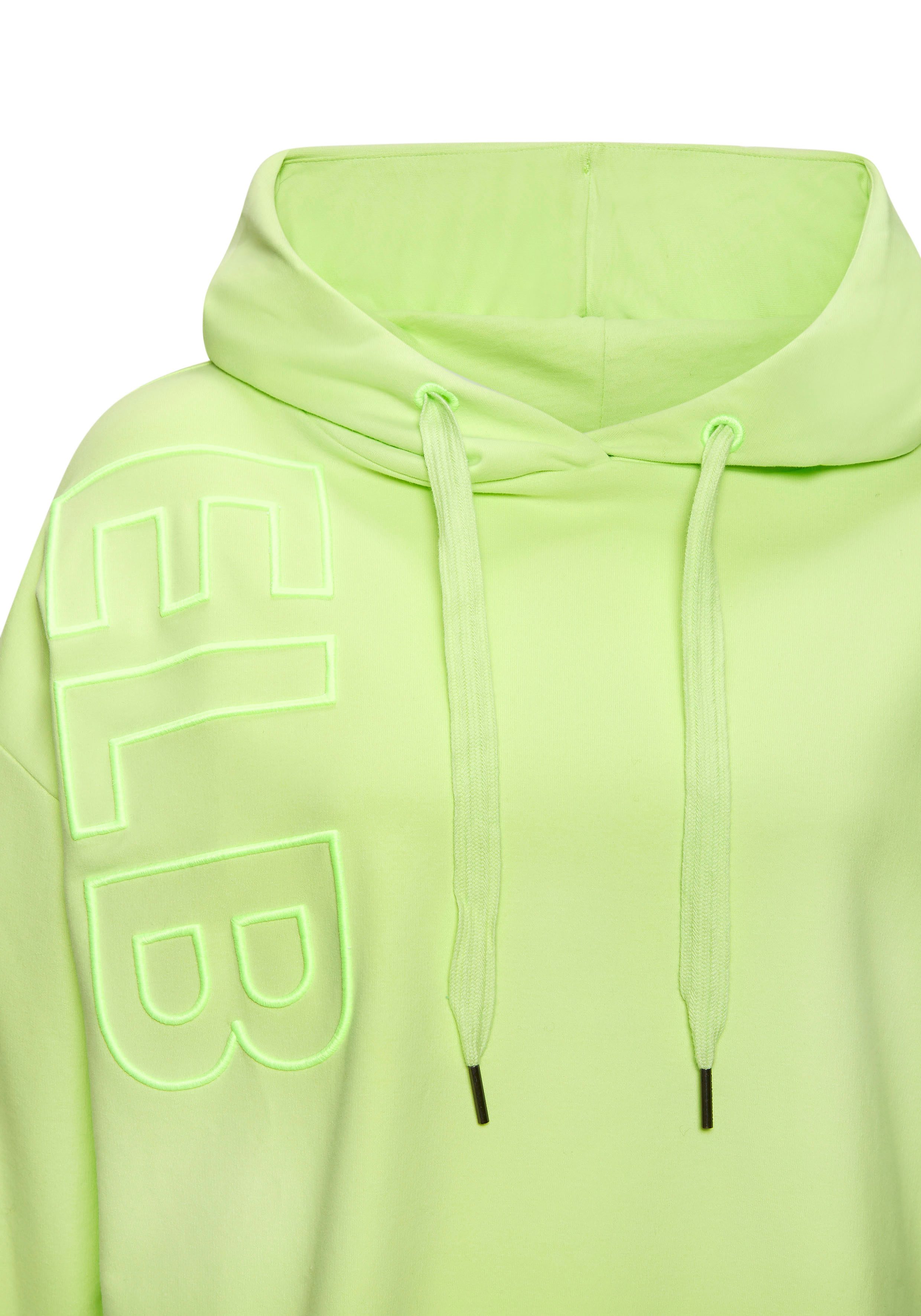 Elbsand Hoodie ELGIN met logo-borduurwerk, losse hoodie van elastische katoen