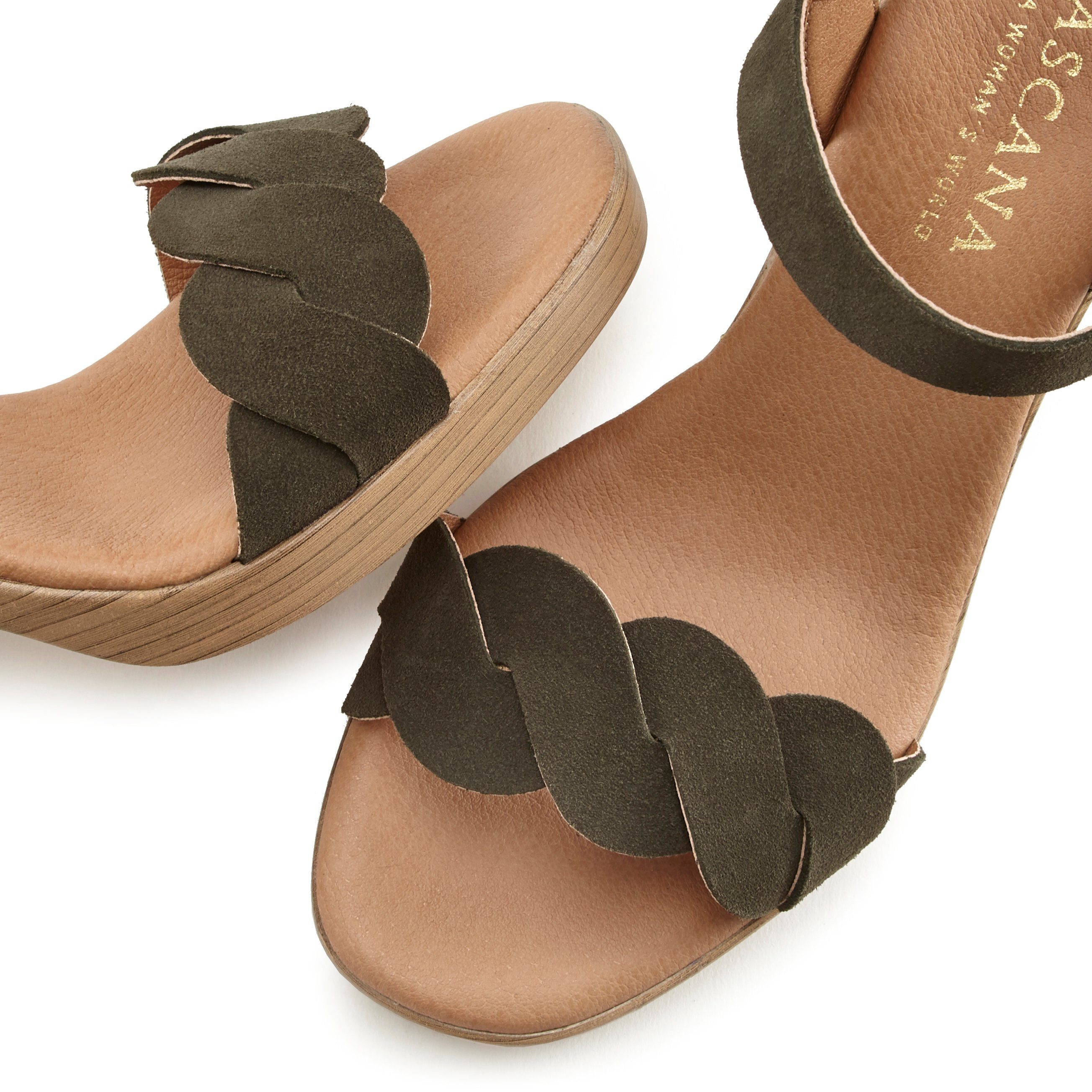 Lascana Sandalen Zomerschoen Sandaal, zomerschoen van leer met blokhak