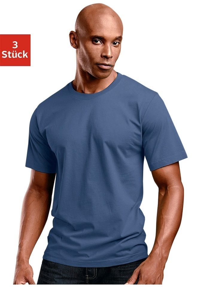 H.I.S T-shirt van katoen, perfect als ondershirt (set, 3-delig)