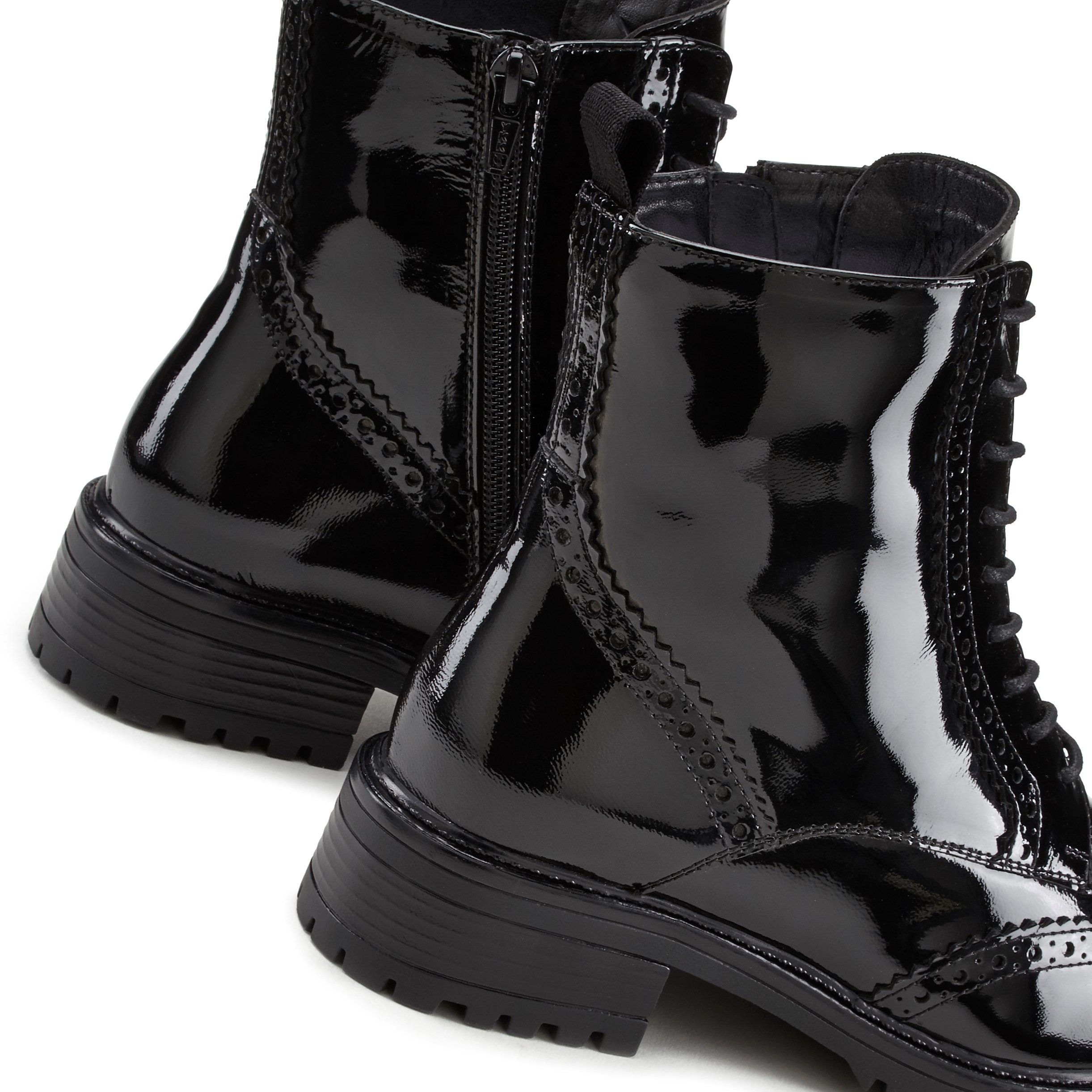 Lascana Veterschoenen Veterschoen, enkellaarsjes, leer, veters en rits