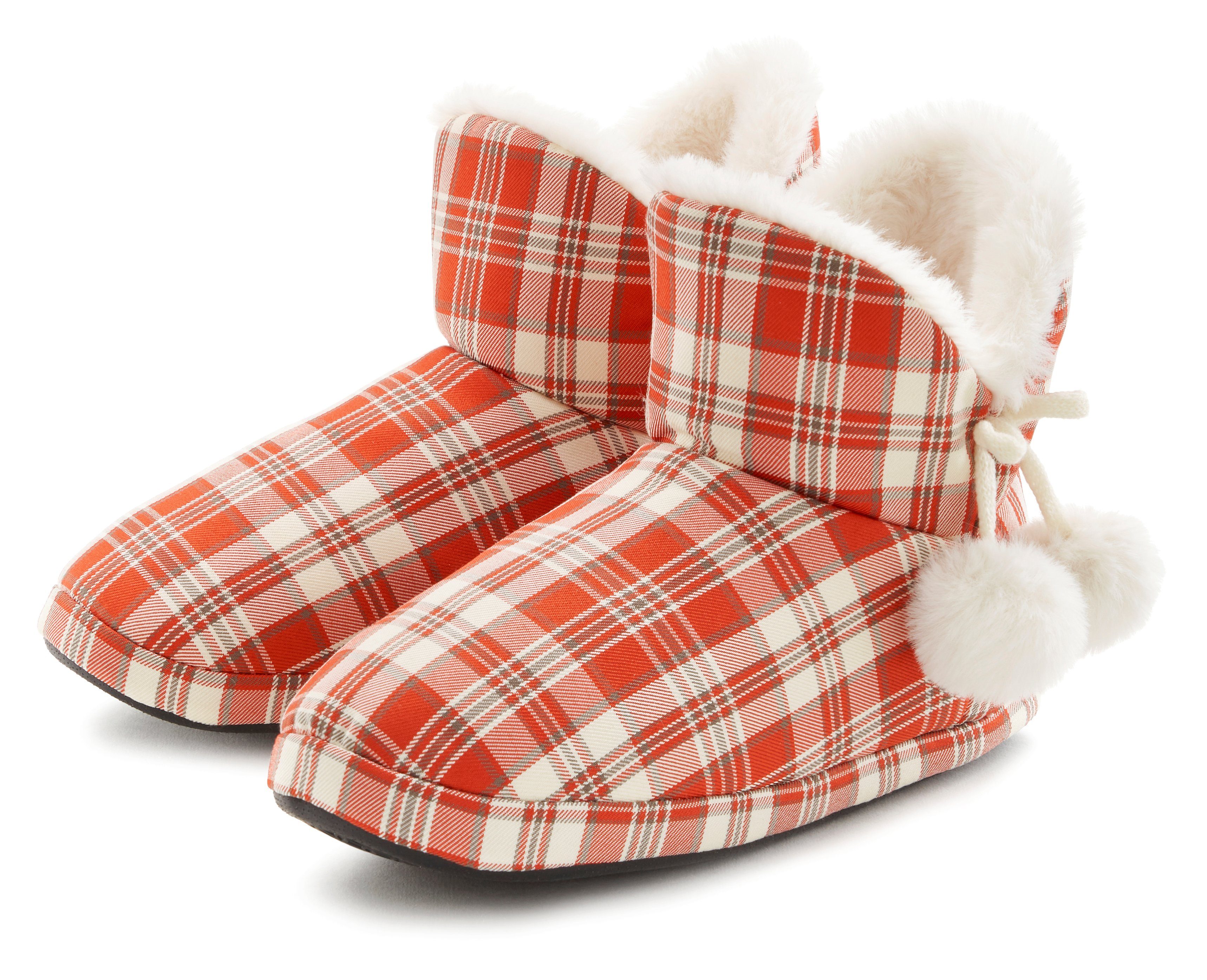 Vivance Pantoffels met pomponversiering, pantoffel, pantoffel, pluche slippers vegan