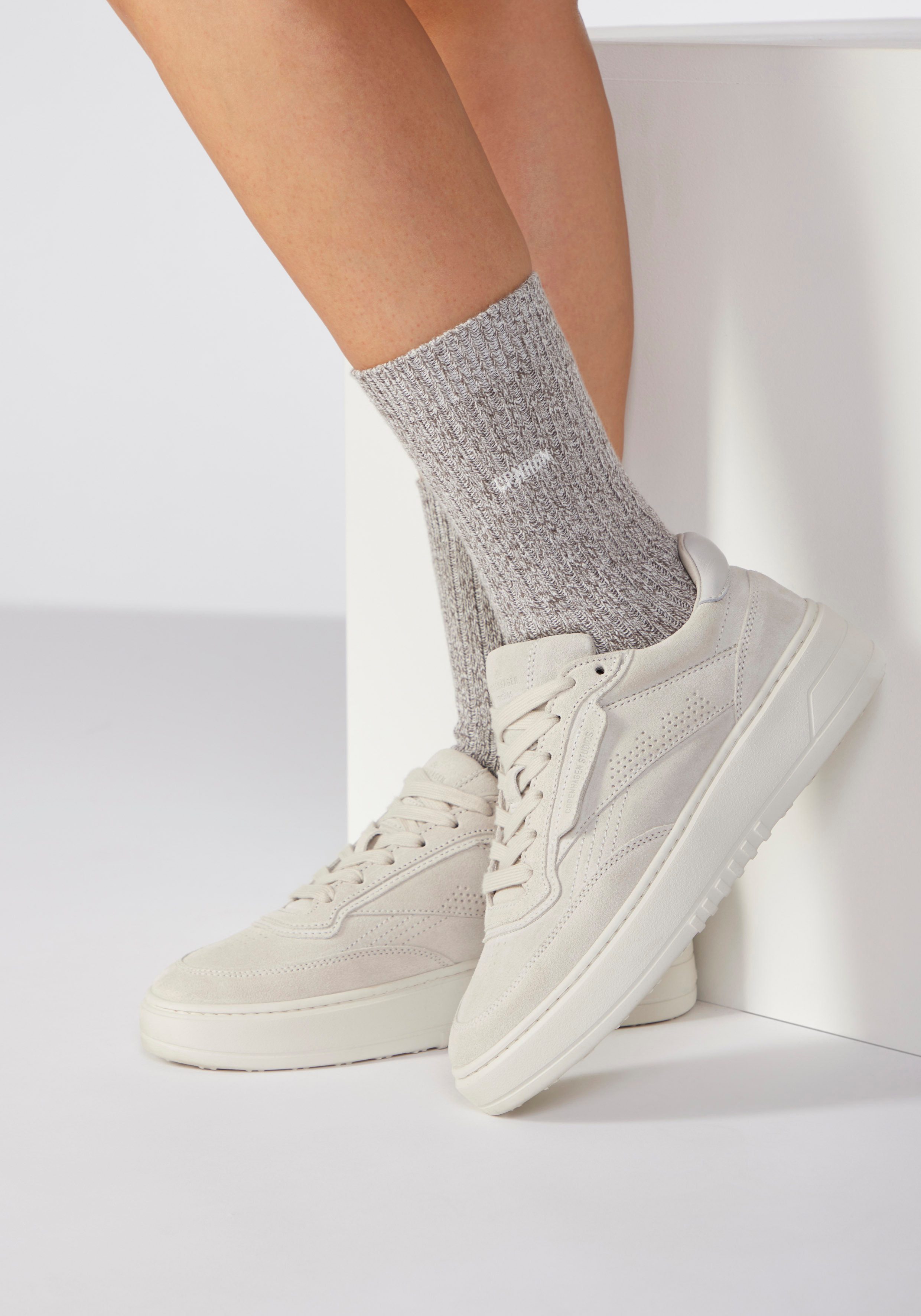 Copenhagen Studios Basic sokken geribbeld met logo borduurwerk (1 paar)