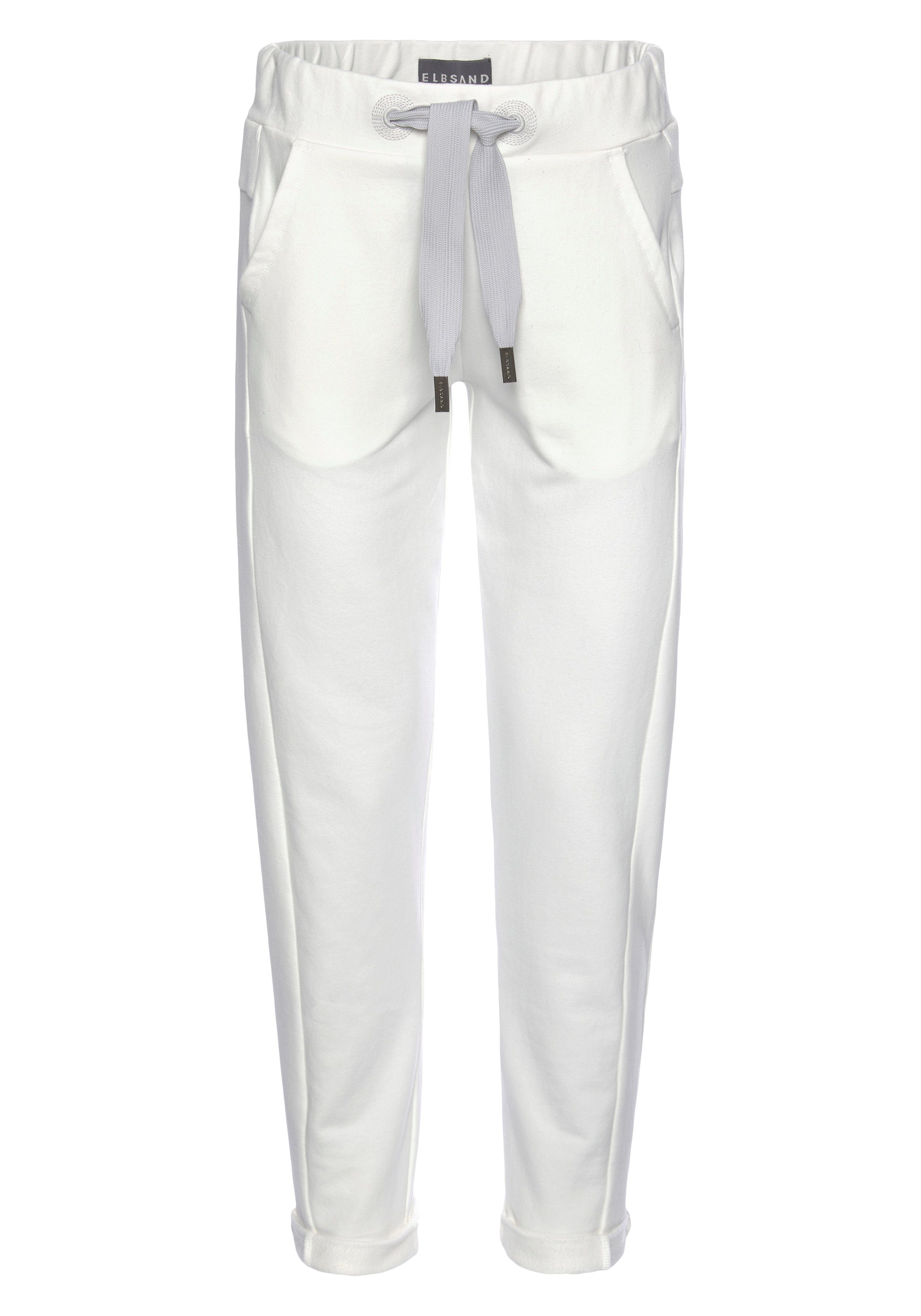 Elbsand Sweatbroek Brinja met logoprint op de tailleband en zakken, joggingbroek, loungebroek