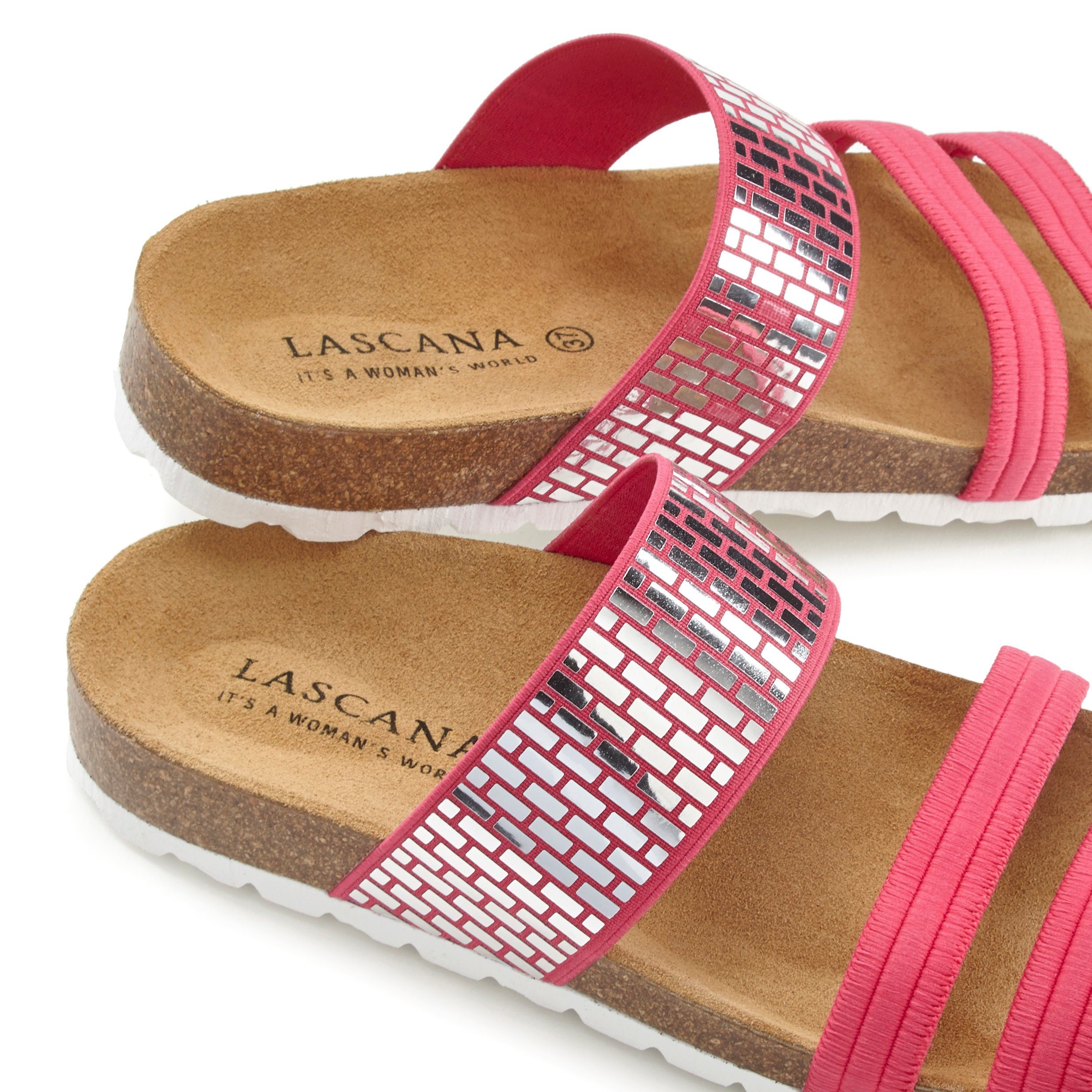 organiseren waarheid Vertrouwen op Lascana Slippers met kurken voetbed en elastische riempjes vind je bij |  LASCANA