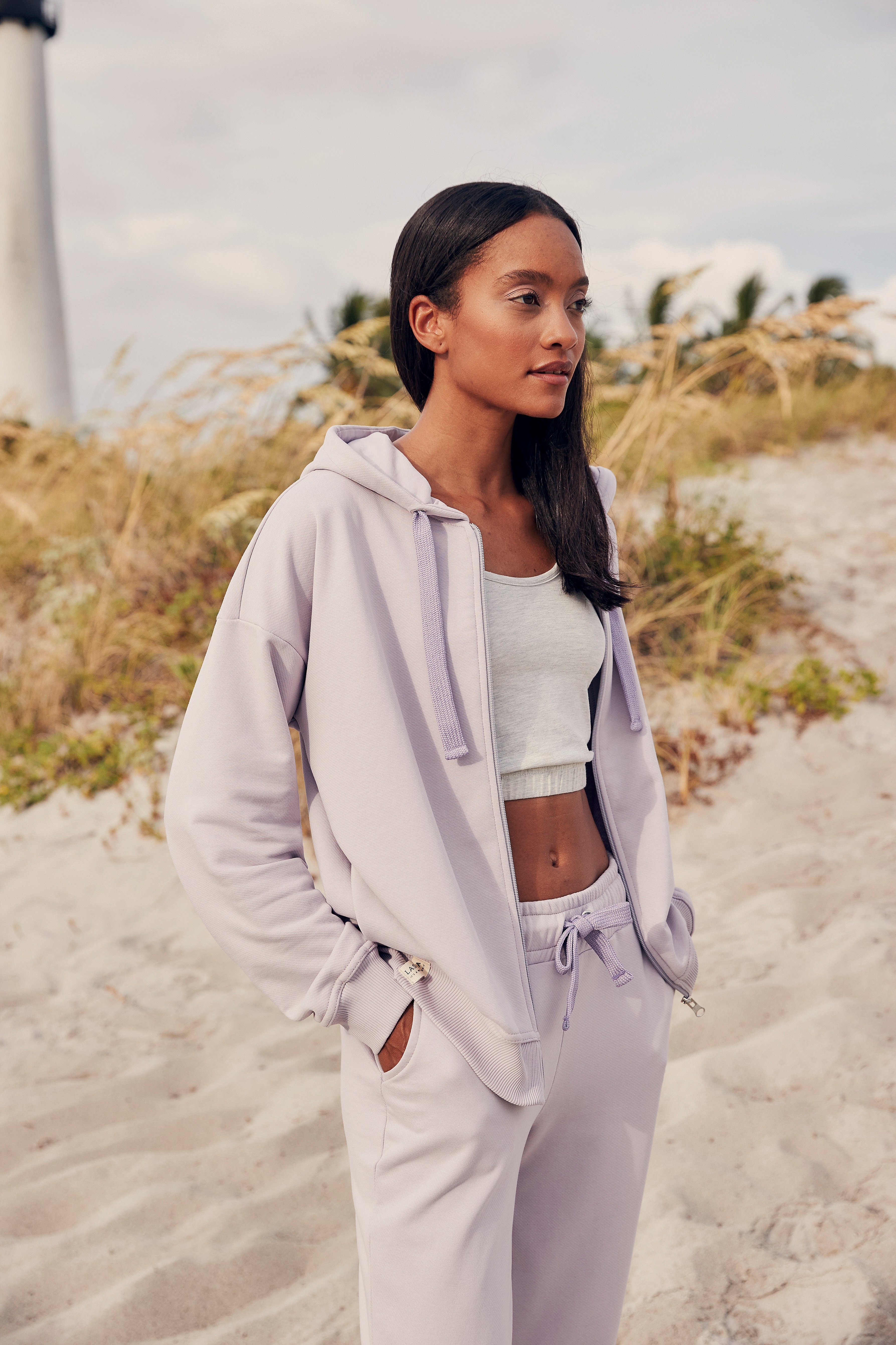 Lascana Sweatvest -lounge jas van biologische katoen, loungewear