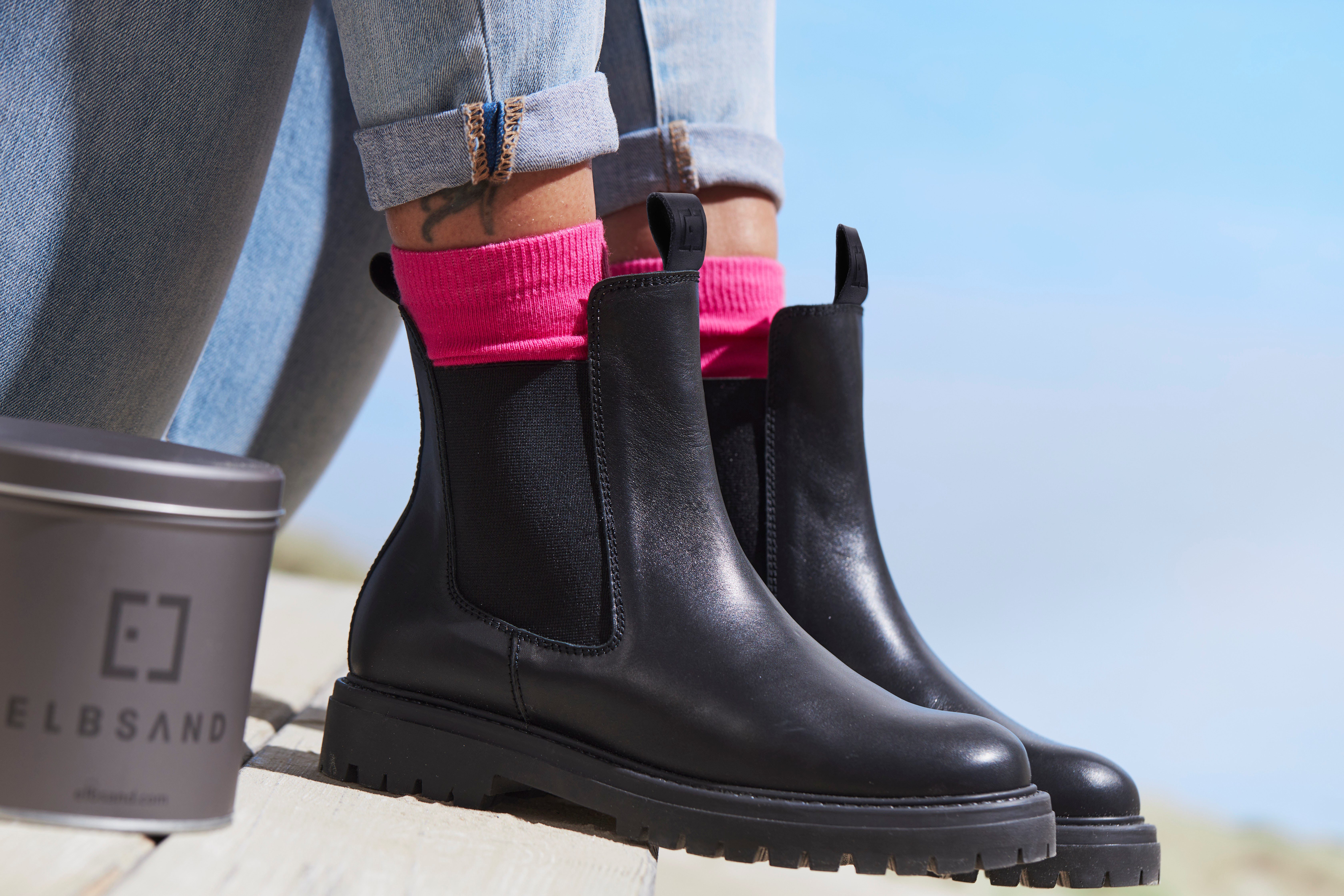 Elbsand Laarsjes Chelsea laarzen, instaplaarzen, bikerboots van leer