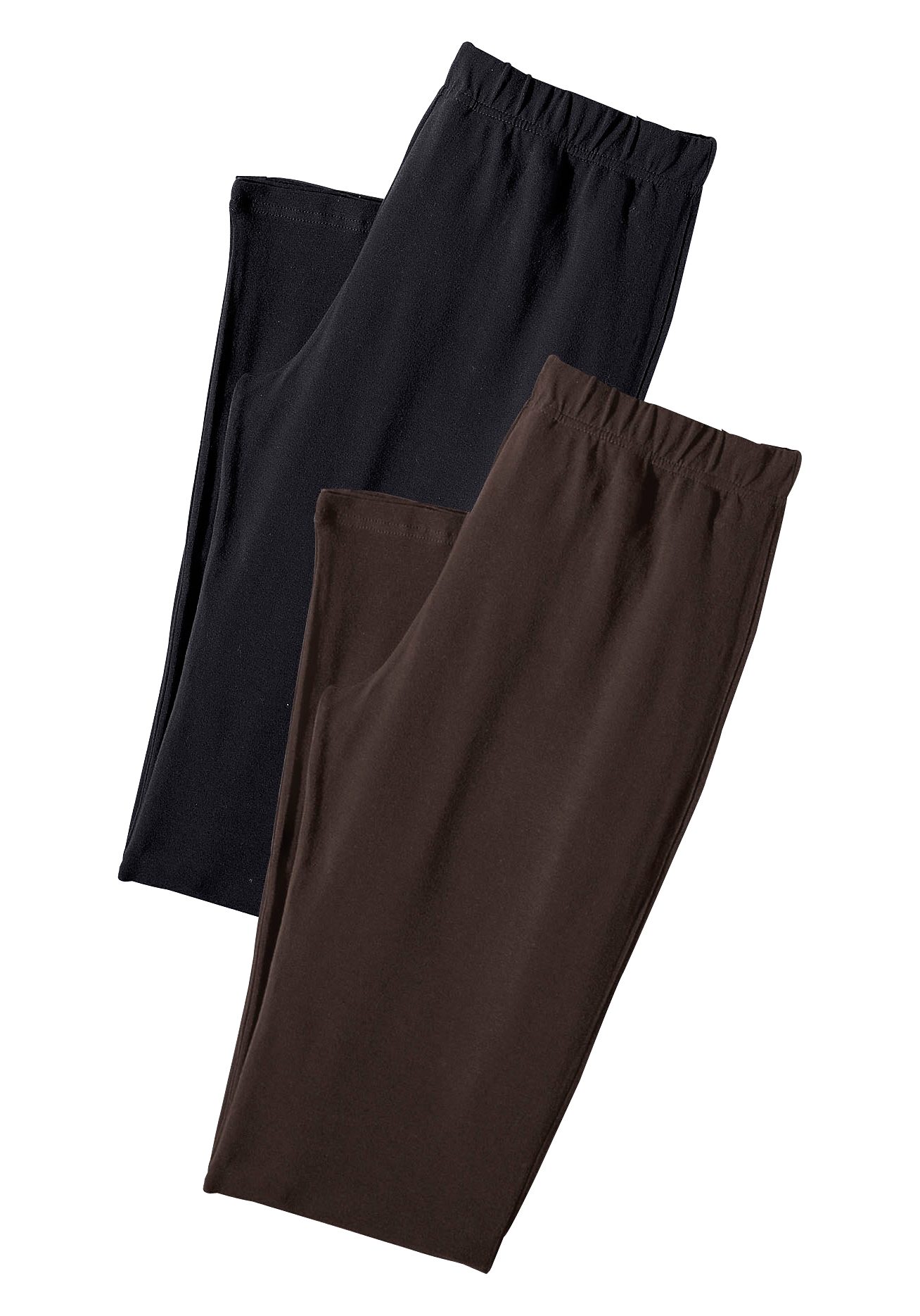 vivance active Legging met rubberen tailleband, loungewear (2-delig, Set van 2) mix & match maat 40/42 bruin