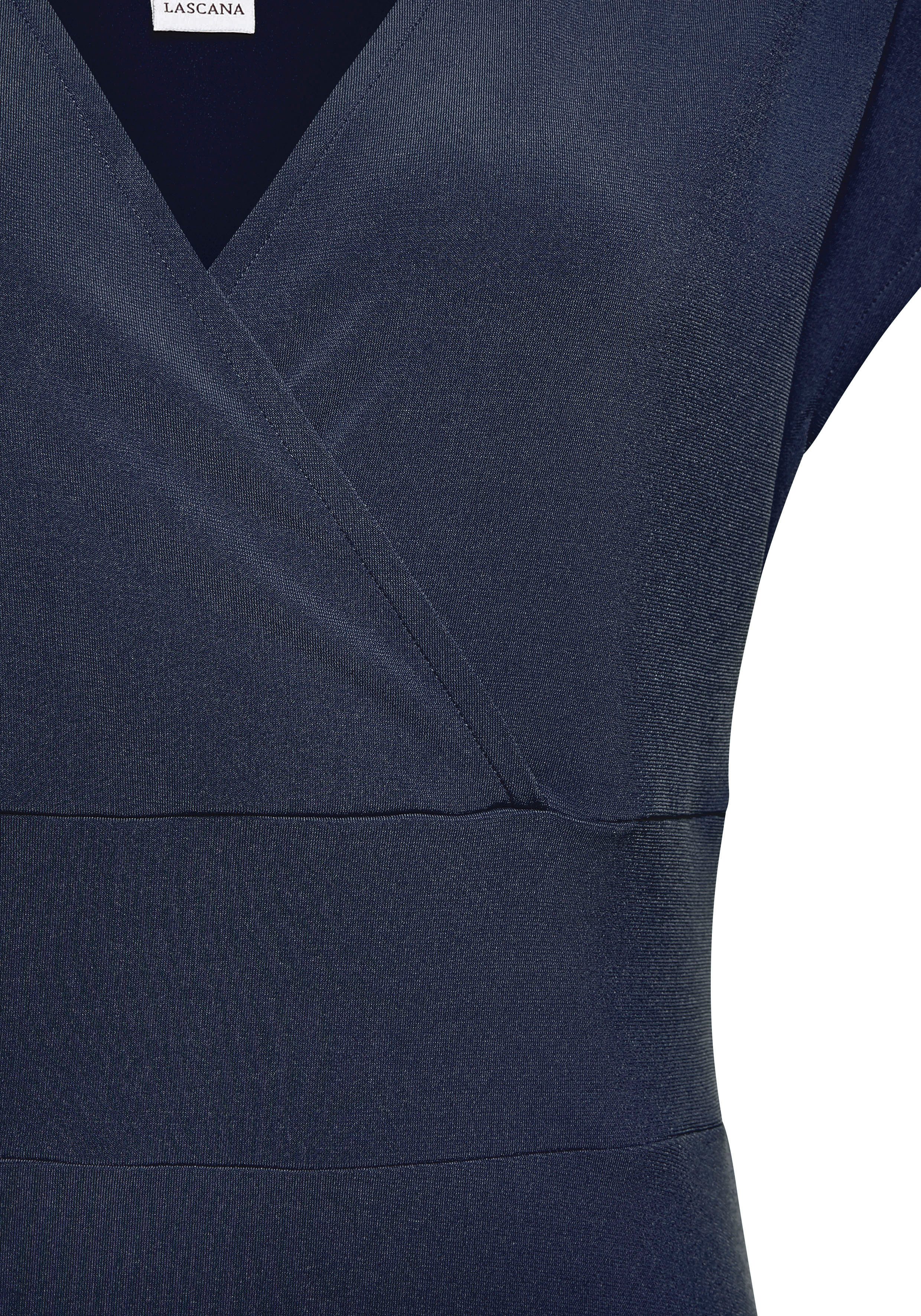 Lascana Midi-jurk van kreukvrije stof, elegant zomerjurk van jersey, strandjurk