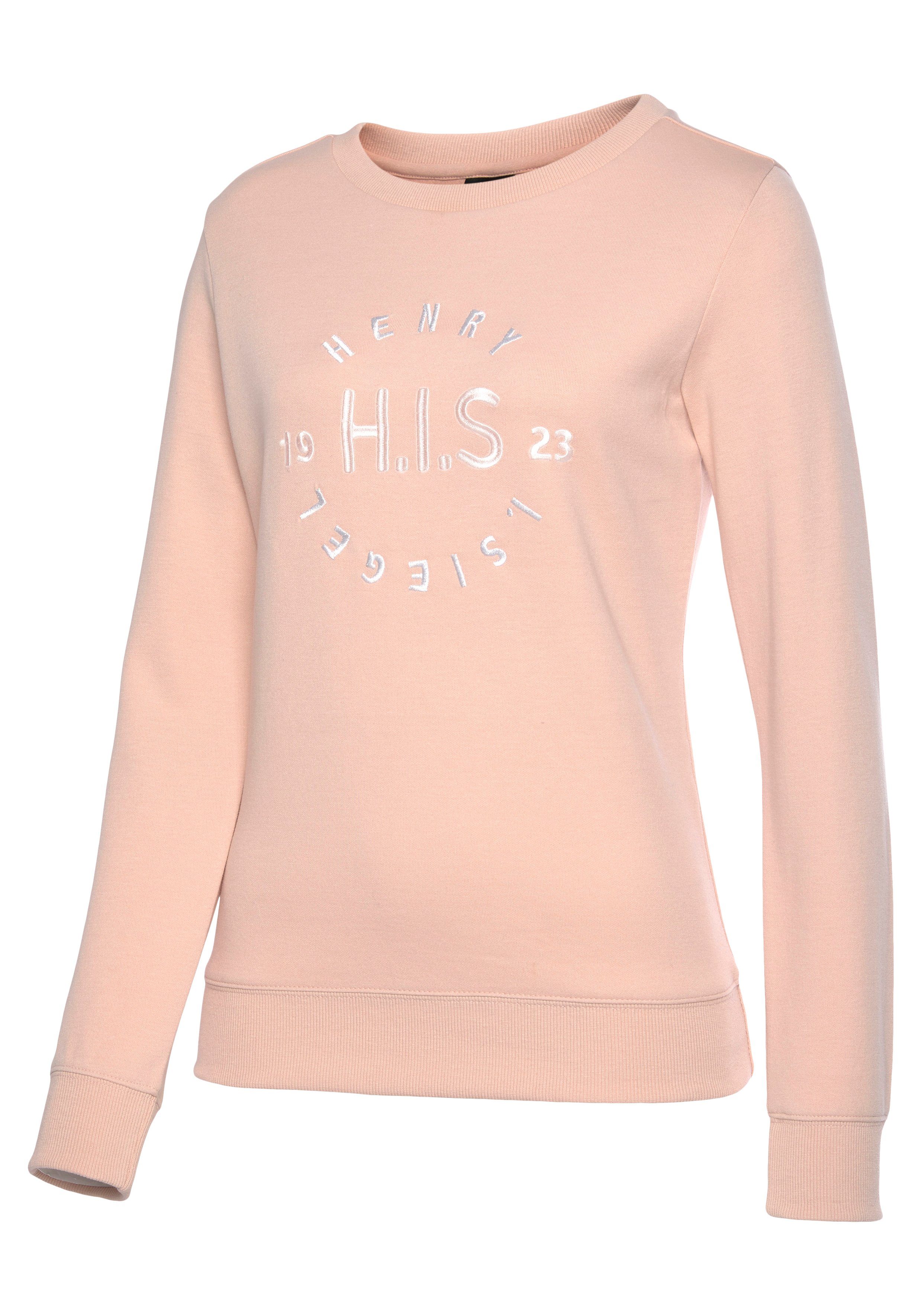H.I.S Sweatshirt met grote logo-borduurwerk, loungewear