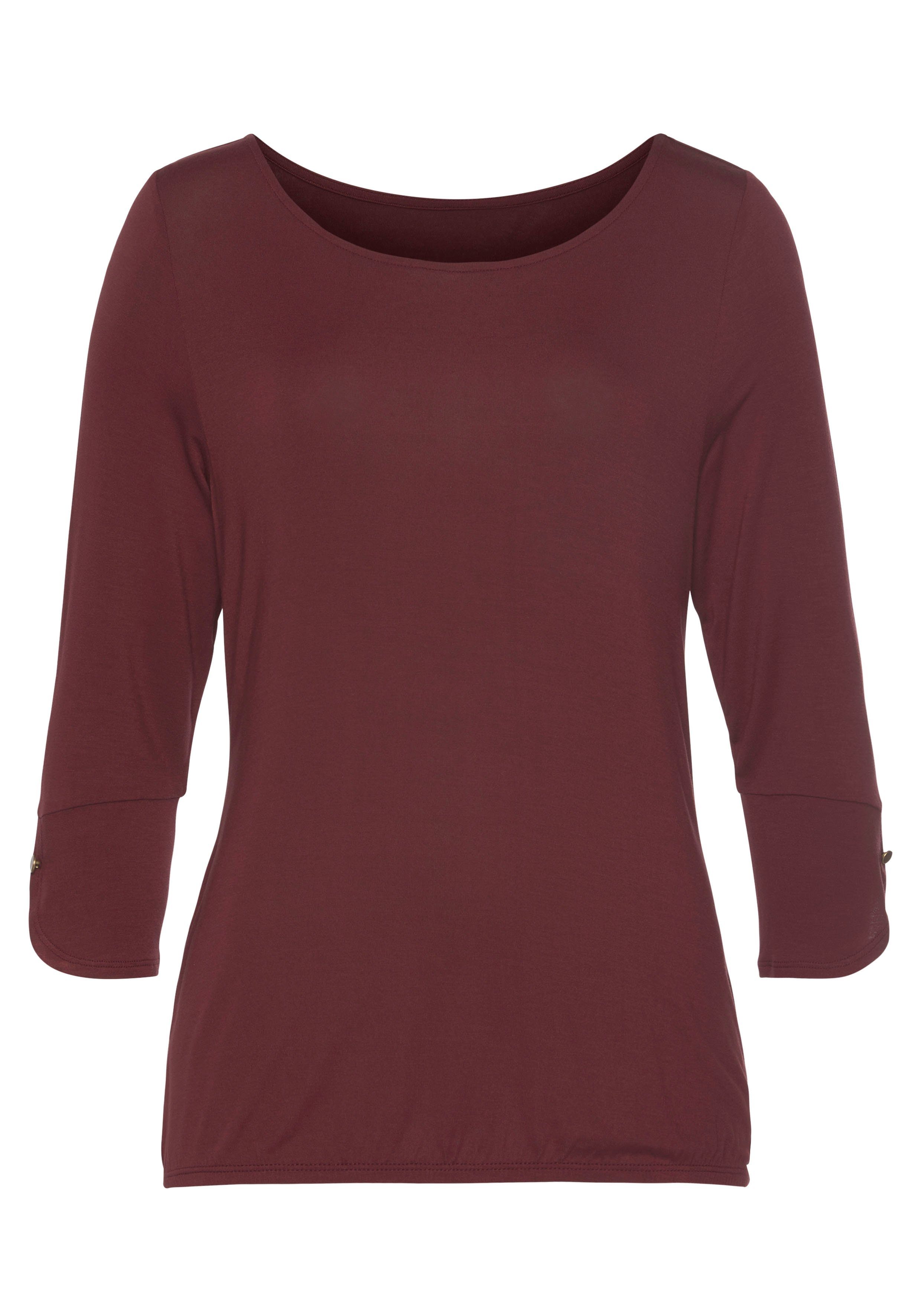 Vivance Shirt met 3/4-mouwen Met manchetten en gouden knopen shirts maat 32/34 rood