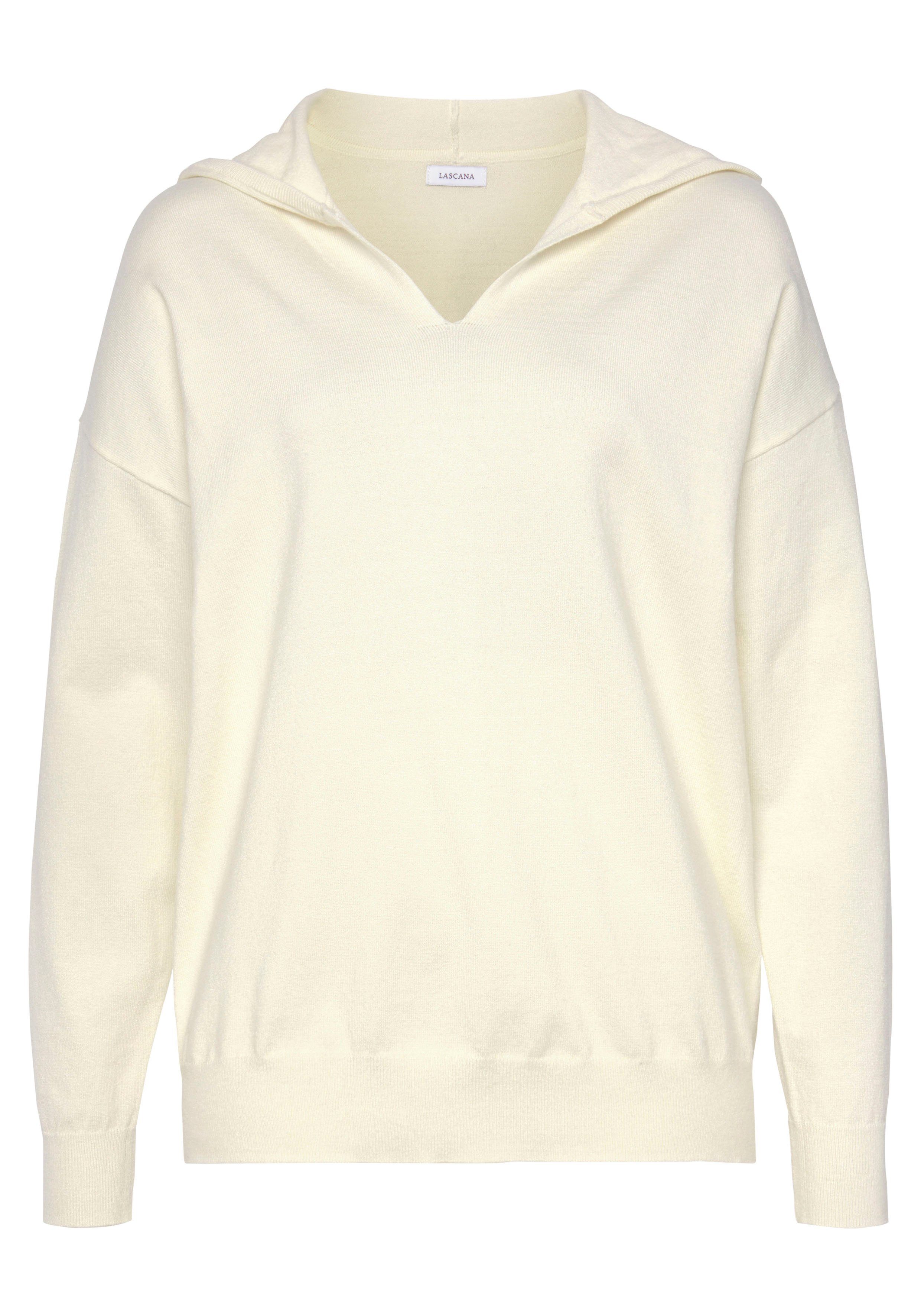 Lascana Gebreide trui Hoodie Capuchonsweatshirt van zachte viscosemix, loungewear