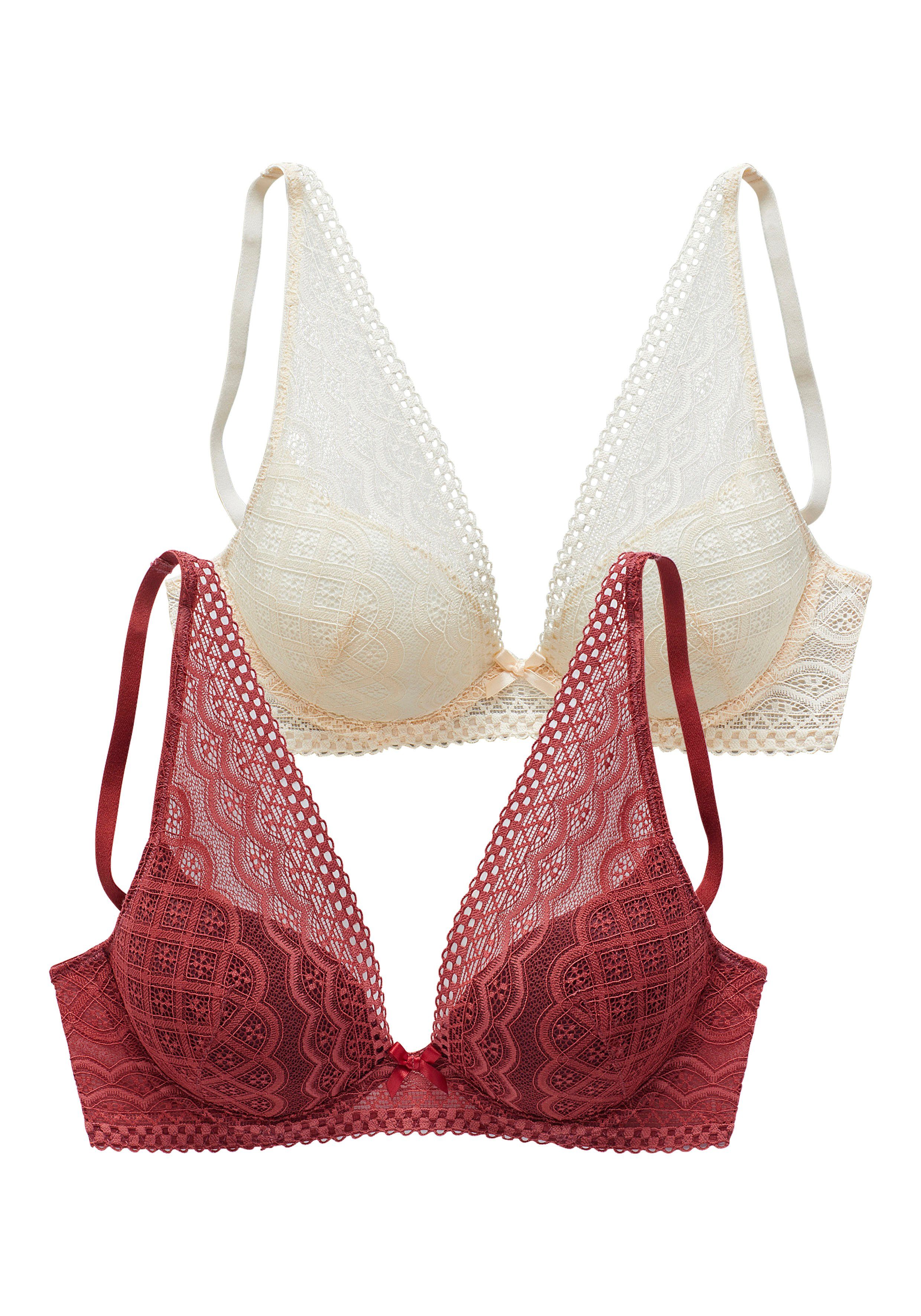 Petite fleur Push-up-bh in een modieuze high apex pasvorm (Set van 2)