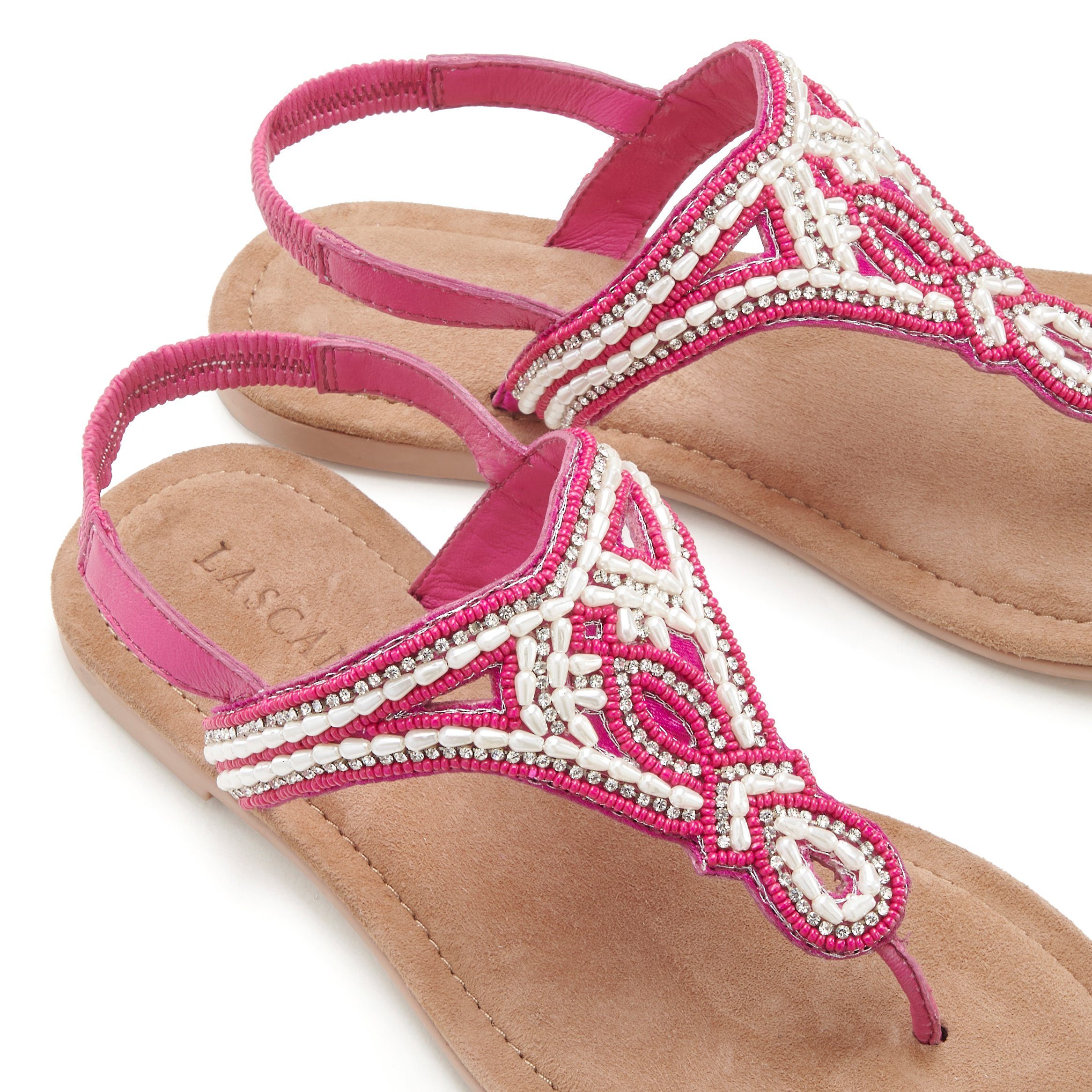 Lascana Teenslippers Sandaal, pantoletten bezet met parels en steentjes