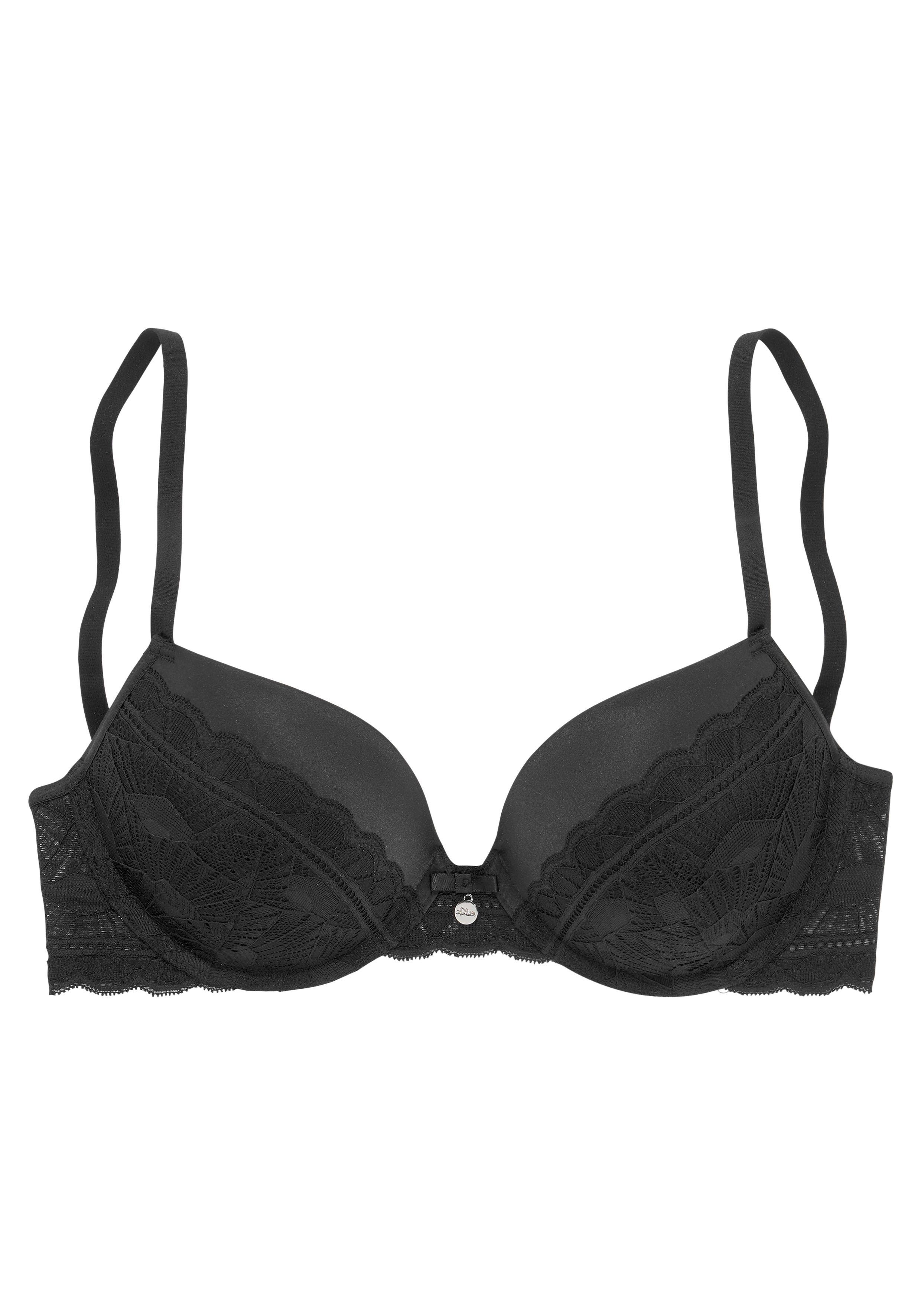 s.Oliver RED LABEL Beachwear Push-up-bh Adèle met grafisch kant en metalen accessoire, lingerie
