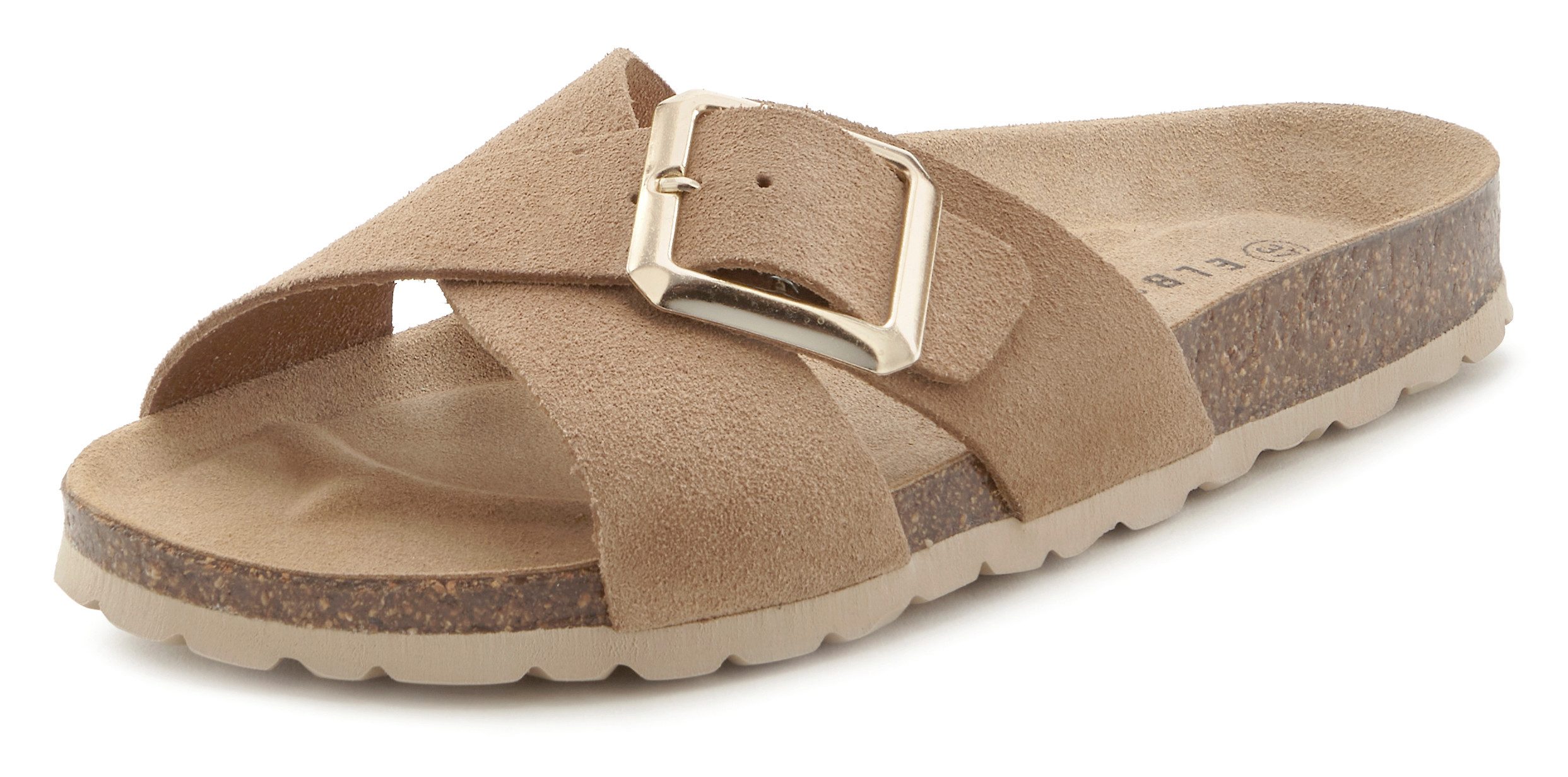 Elbsand Slippers Mule, Sandalen, open schoen Mule, sandaal, open schoen, hoogwaardig leer, zacht kurken voetbed