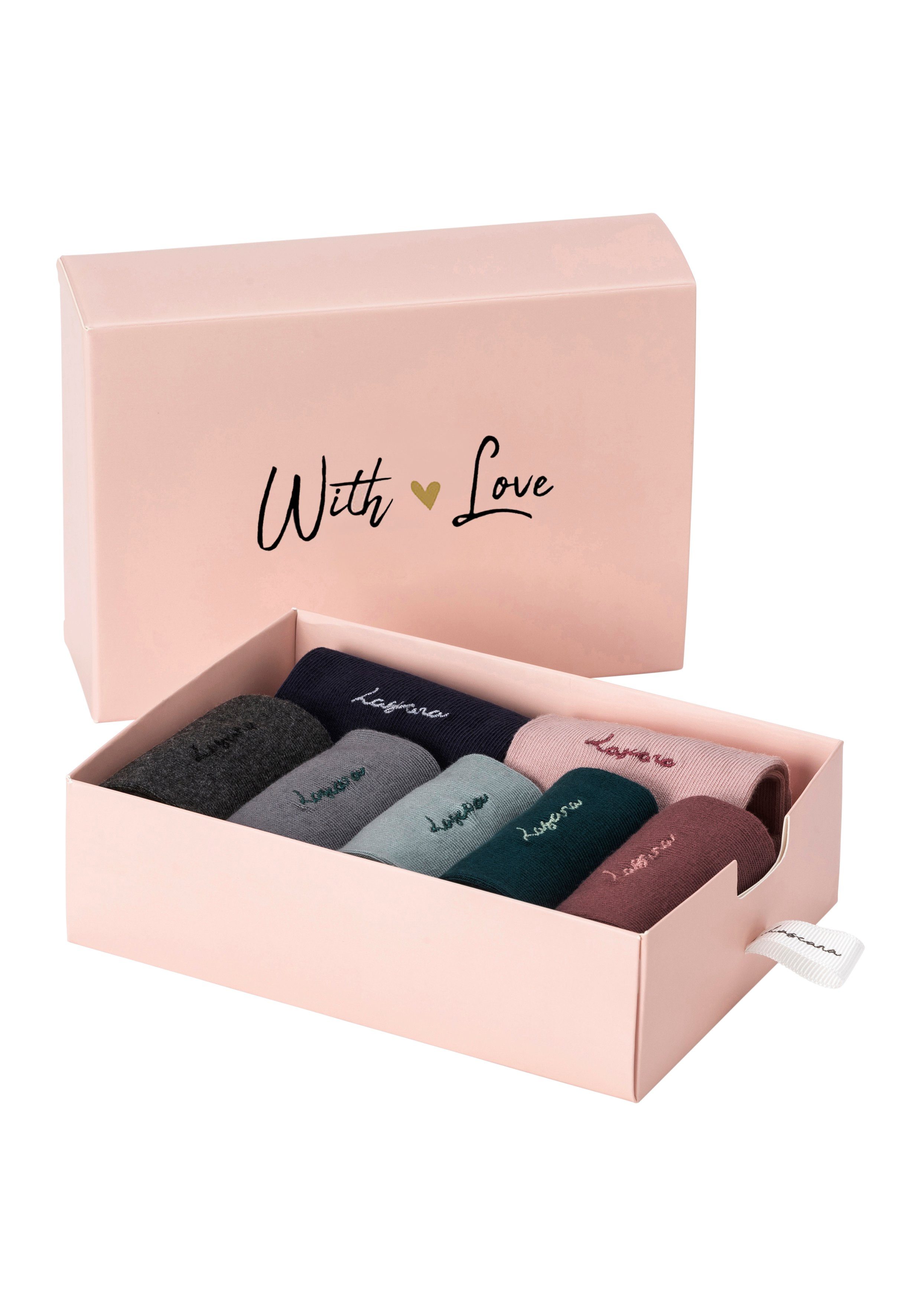 Lascana Basic sokken met hoogwaardig logoborduursel (box, 7 paar)