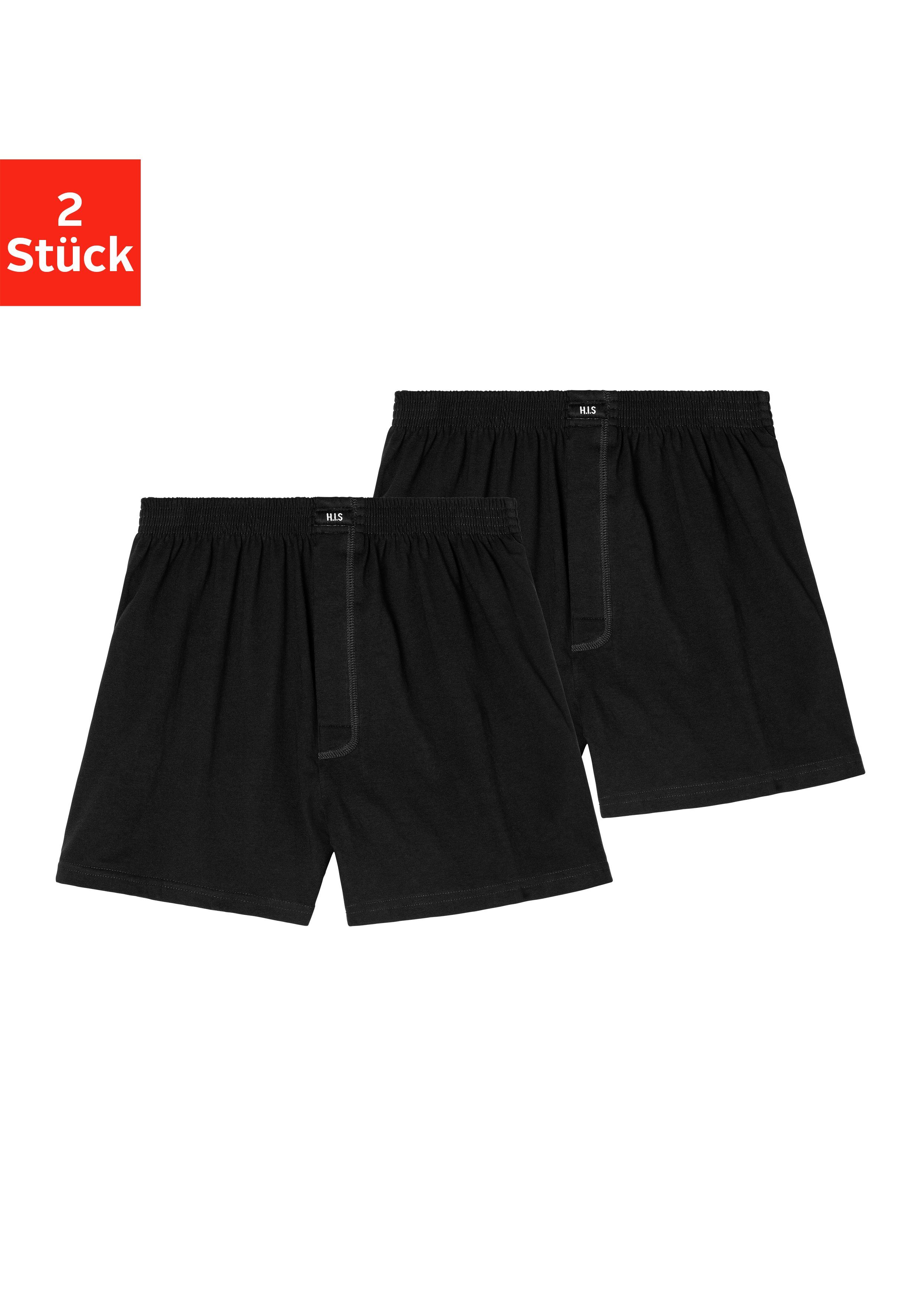 H.I.S Wijde boxershort van zacht single-jerseymateriaal (set, 2 stuks)
