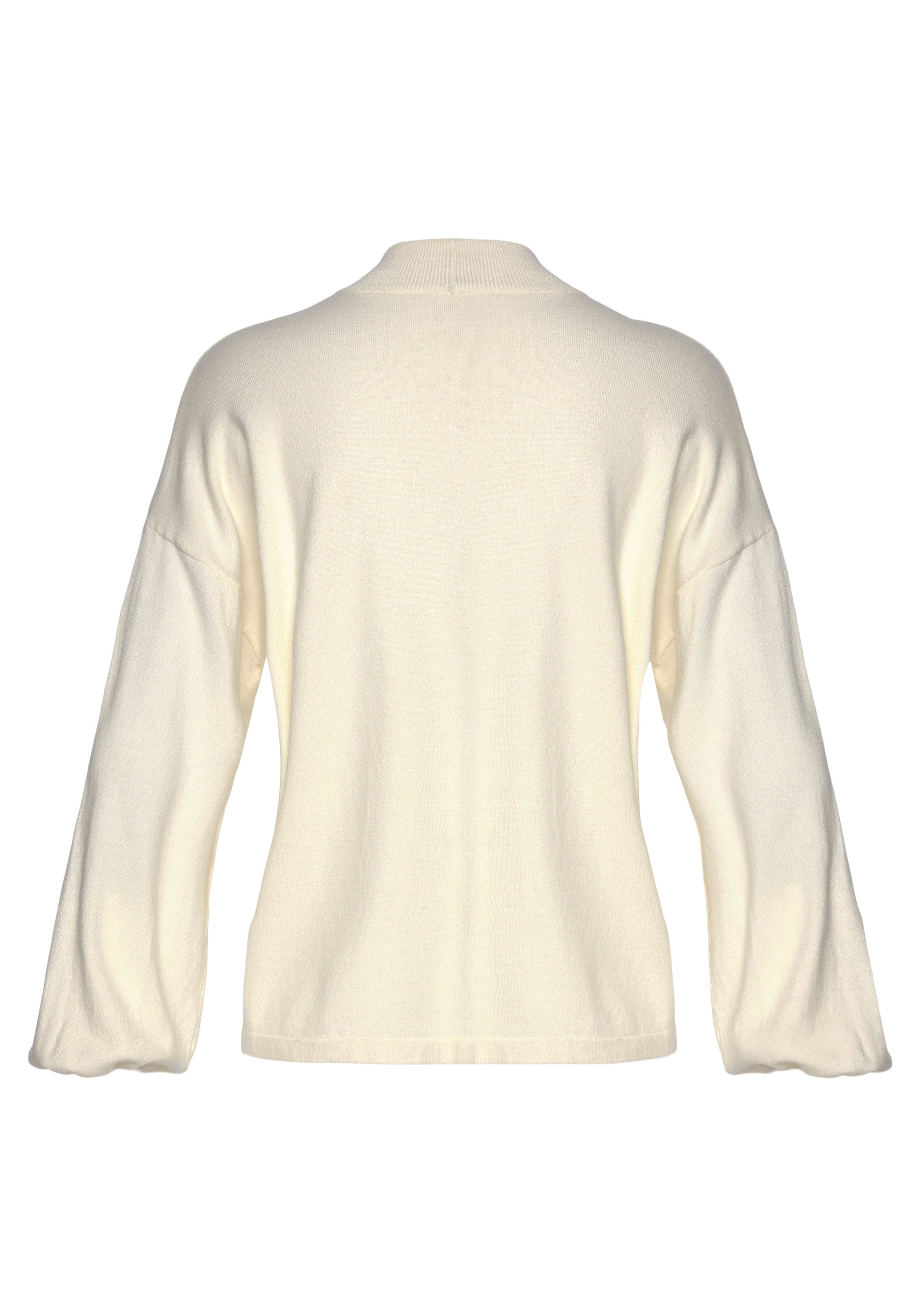 Lascana Gebreide trui met klein staande kraag, fijngebreide trui, casual-chic