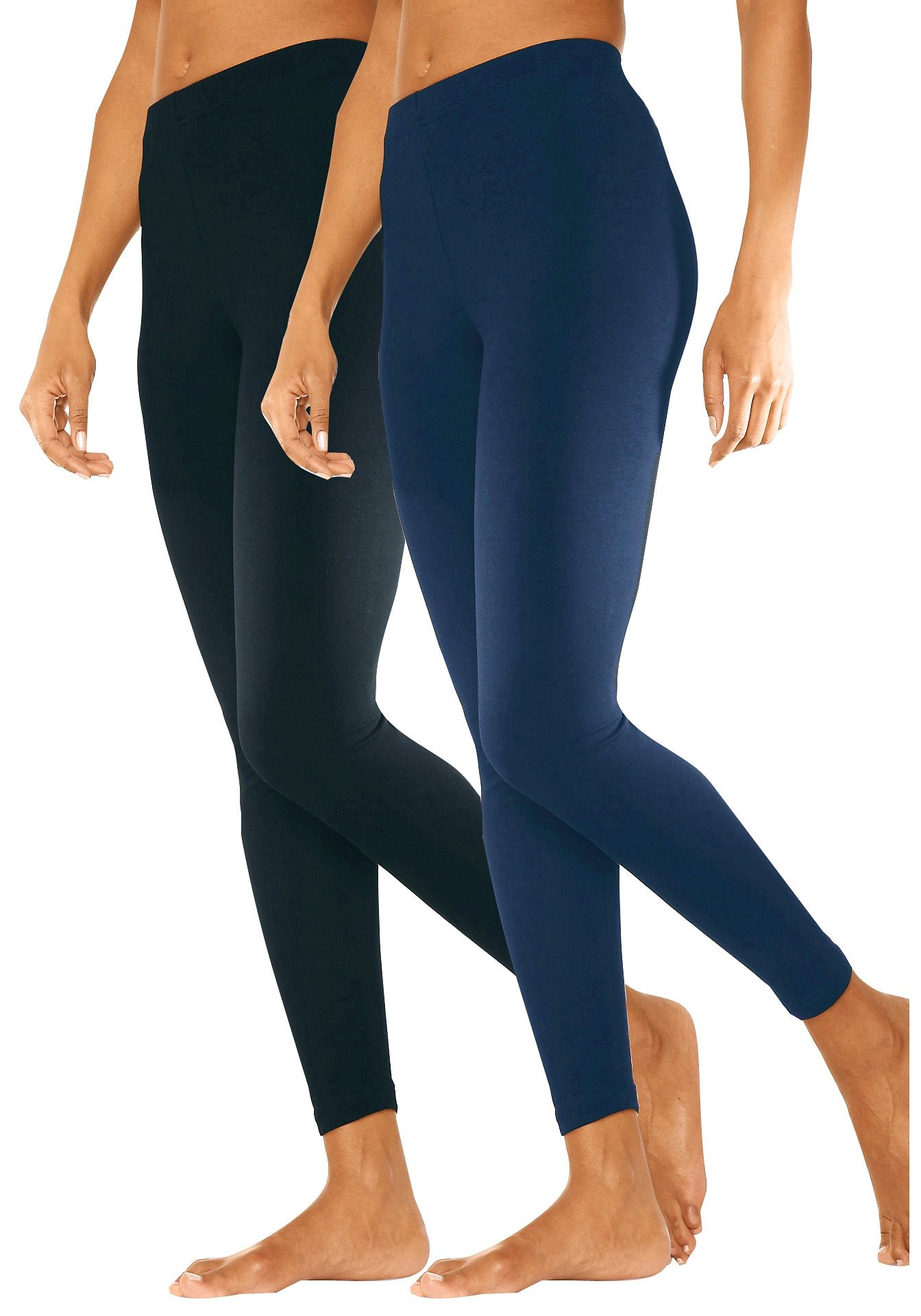 vivance active Legging met rubberen tailleband, loungewear (2-delig, Set van 2)