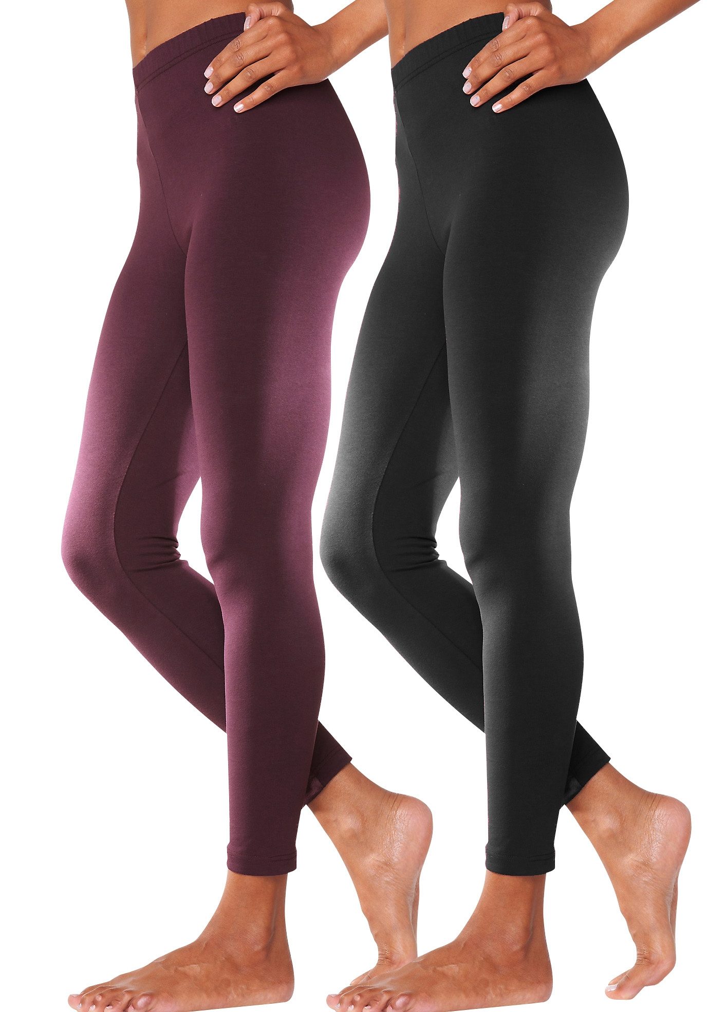 vivance active Legging met rubberen tailleband, loungewear (2-delig, Set van 2)