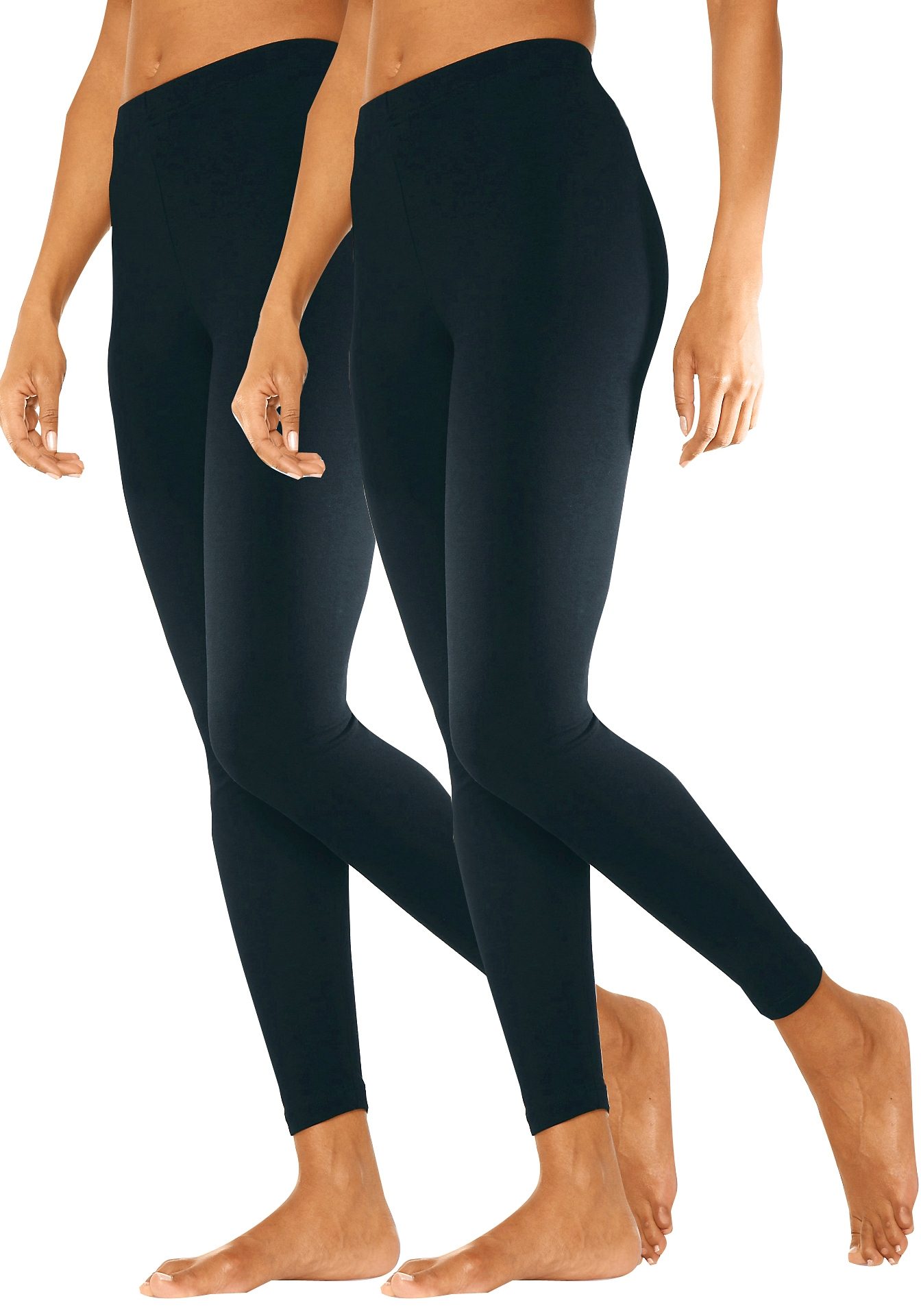 vivance active Legging met rubberen tailleband, loungewear (2-delig, Set van 2)