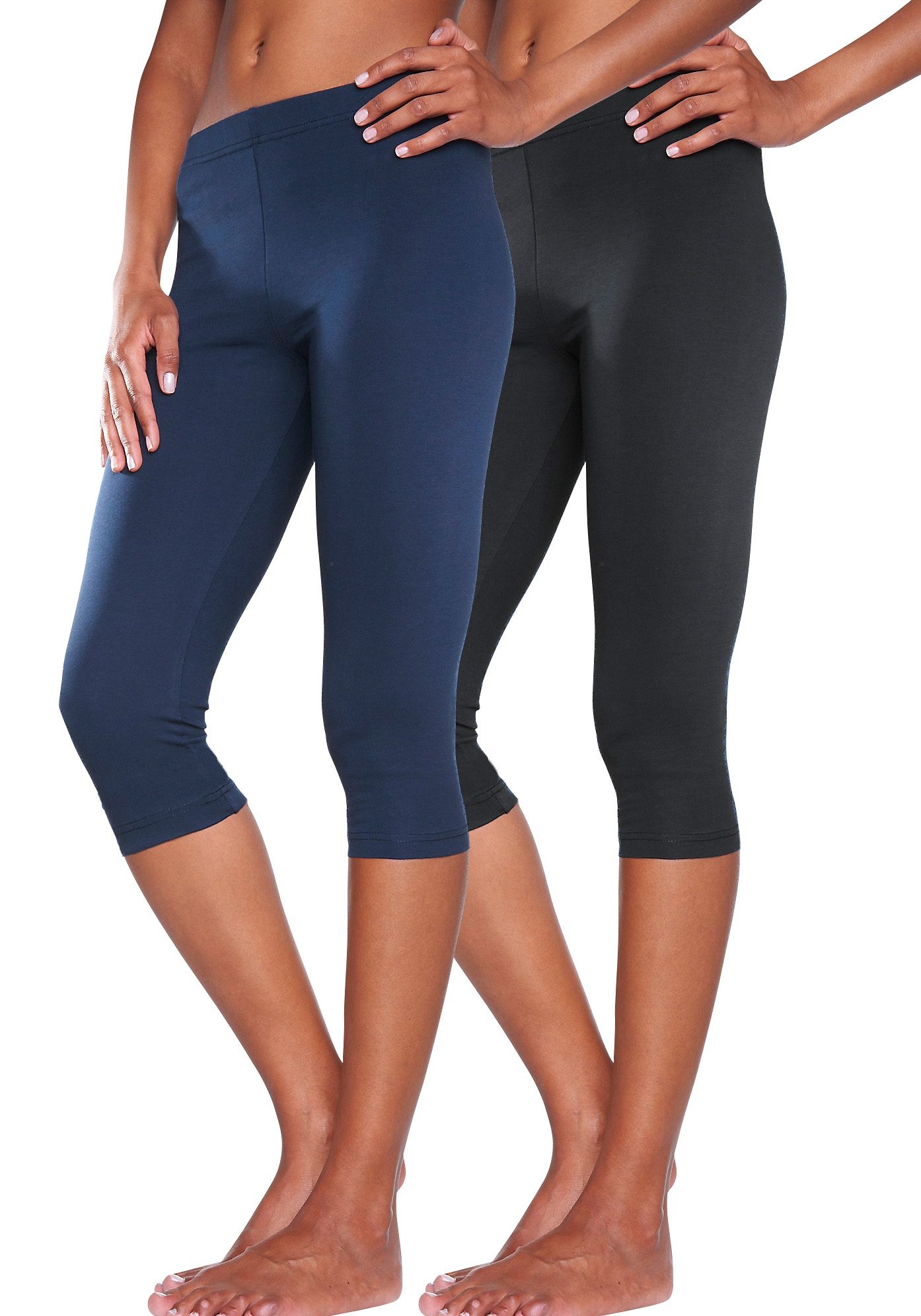 vivance active Caprilegging met rubberen tailleband, loungewear (Set van 2)