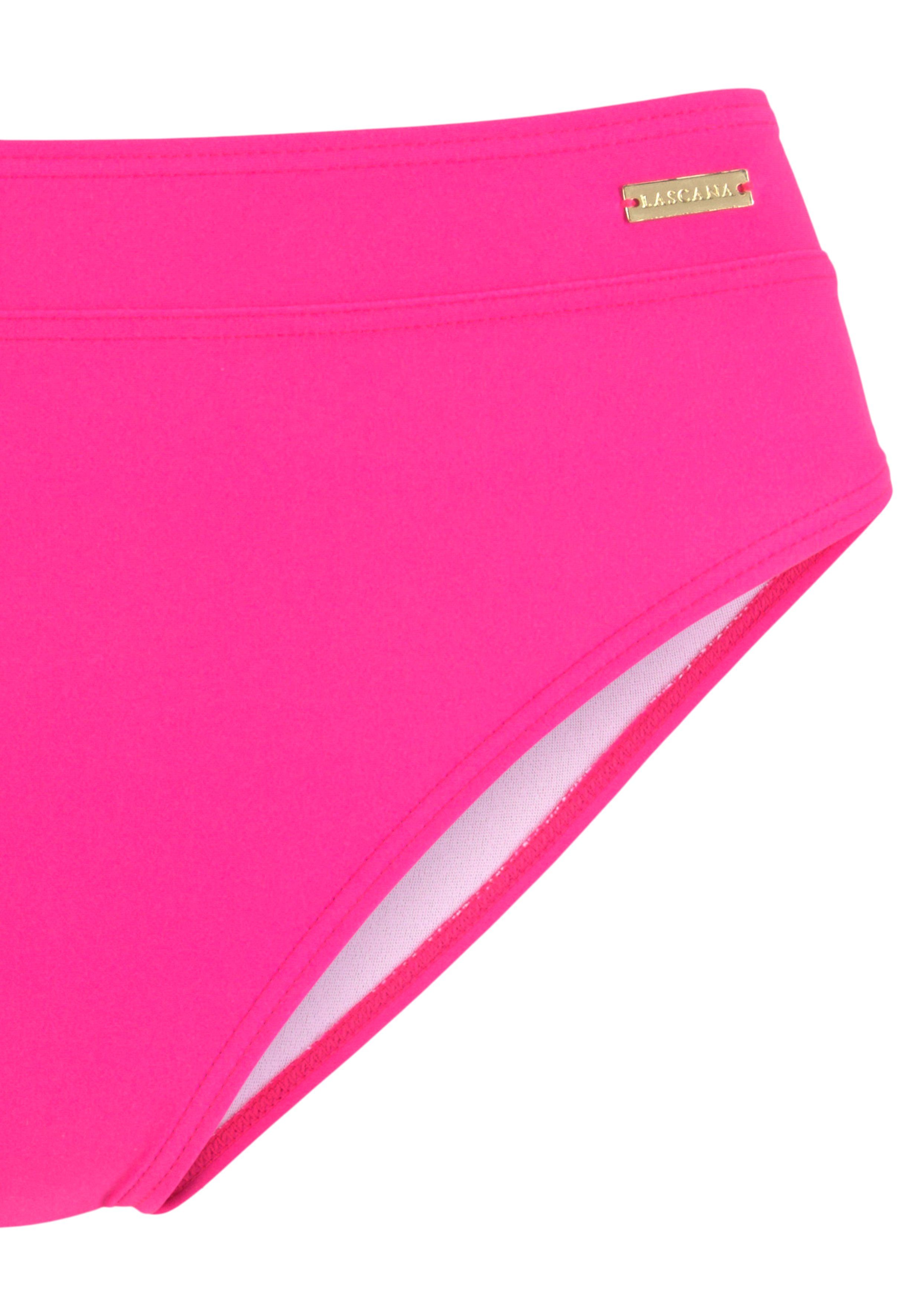 Lascana Highwaist-bikinibroekje Lolo met aangehechte boord
