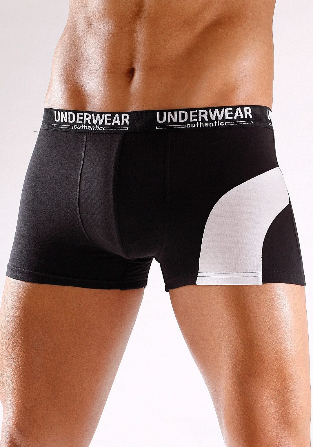 AUTHENTIC UNDERWEAR Boxershort voor heren met een contrastkleurige inzet (set, 4 stuks)