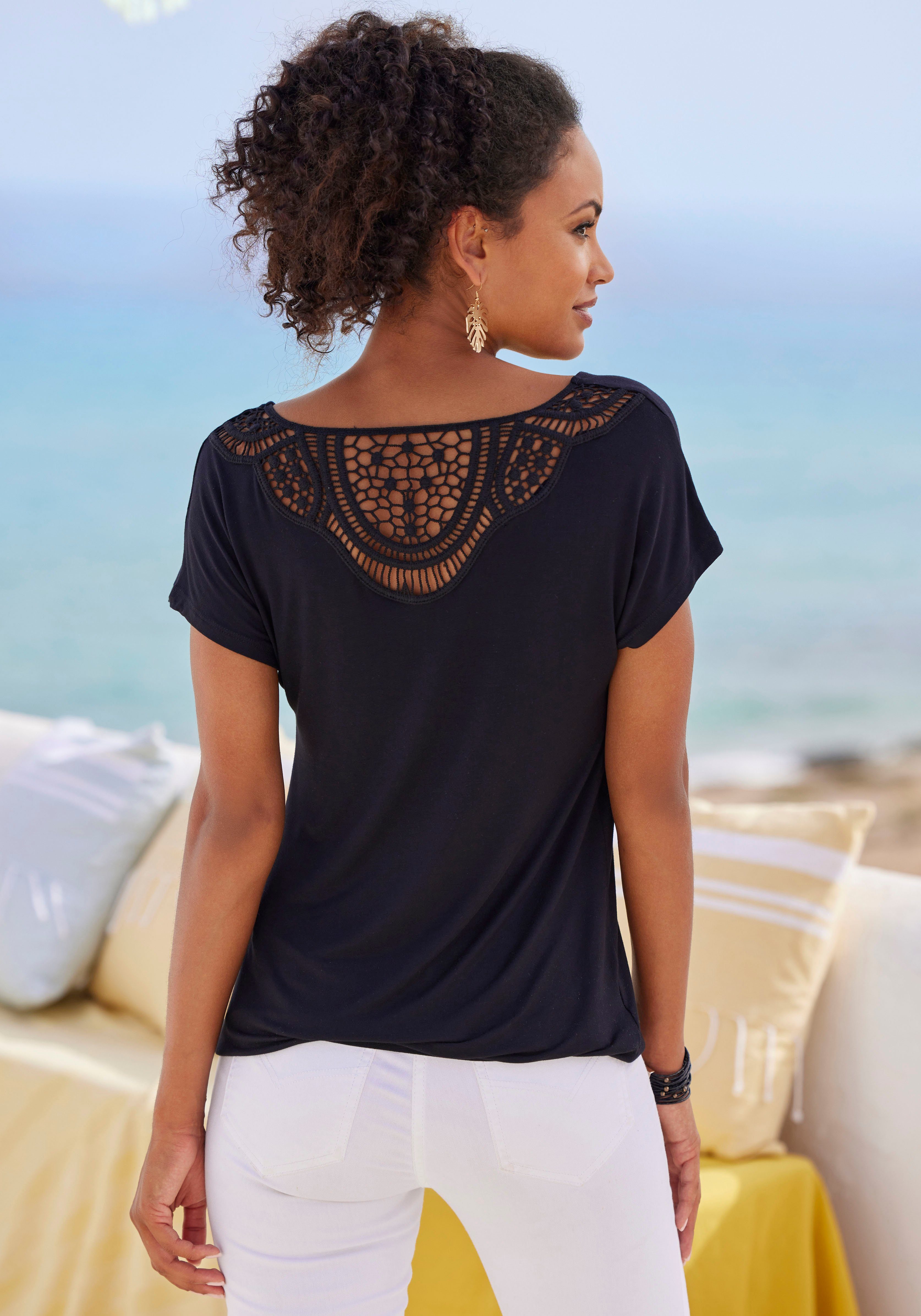 Vivance Shirt met korte mouwen Met haakwerk aan de achterkant (Set van 2)