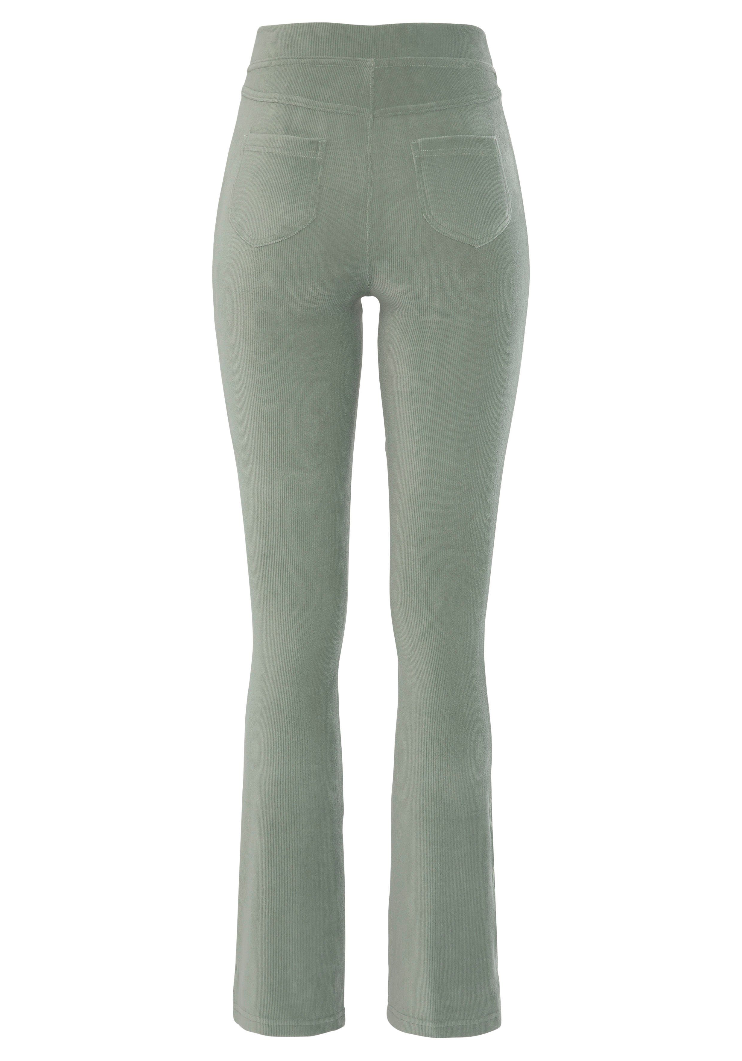 Lascana Jazzpants uit zacht materiaal in cordlook, loungewear