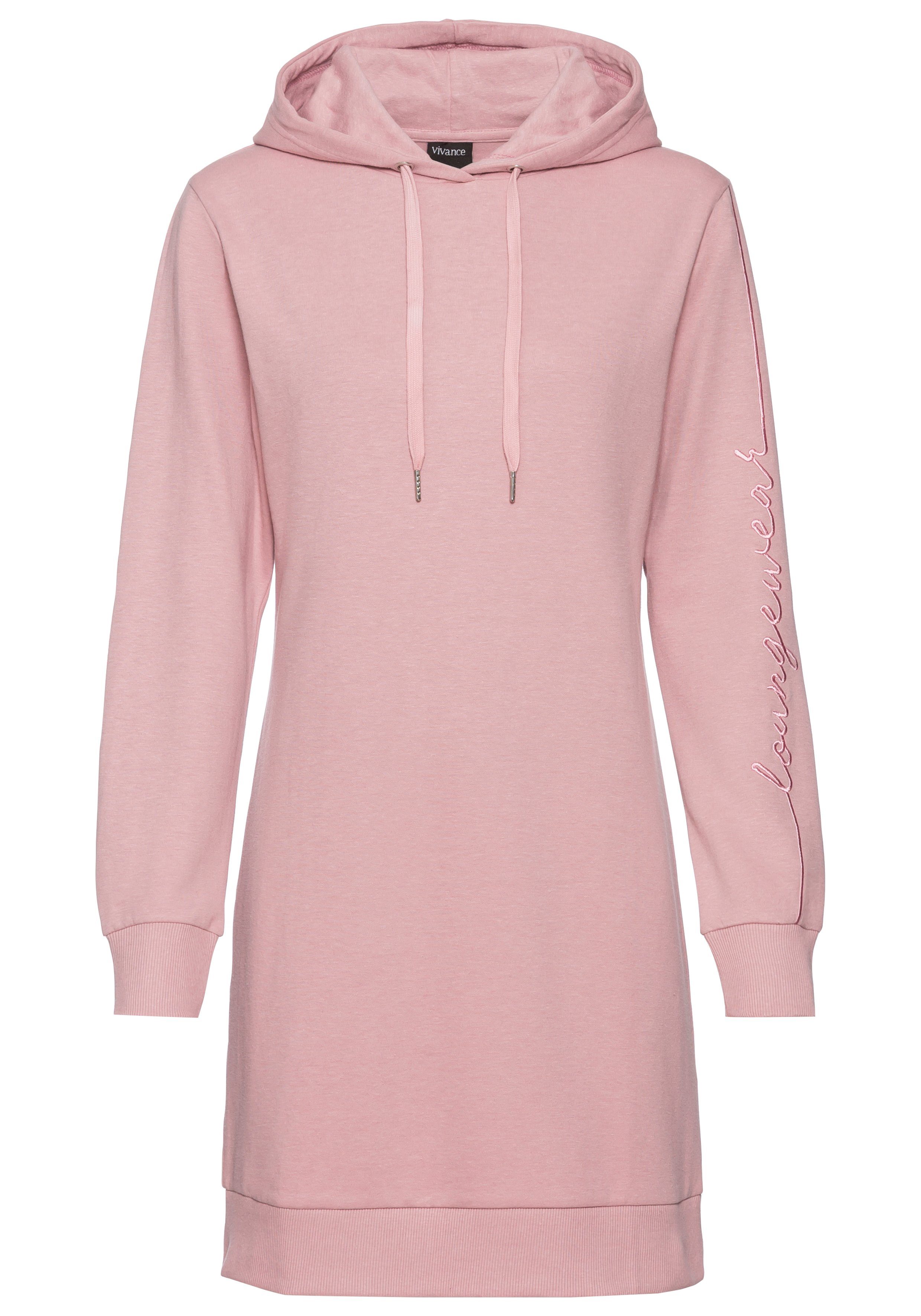 Vivance Sweatjurk met loungewear borduursel, lounge jurk (1-delig)