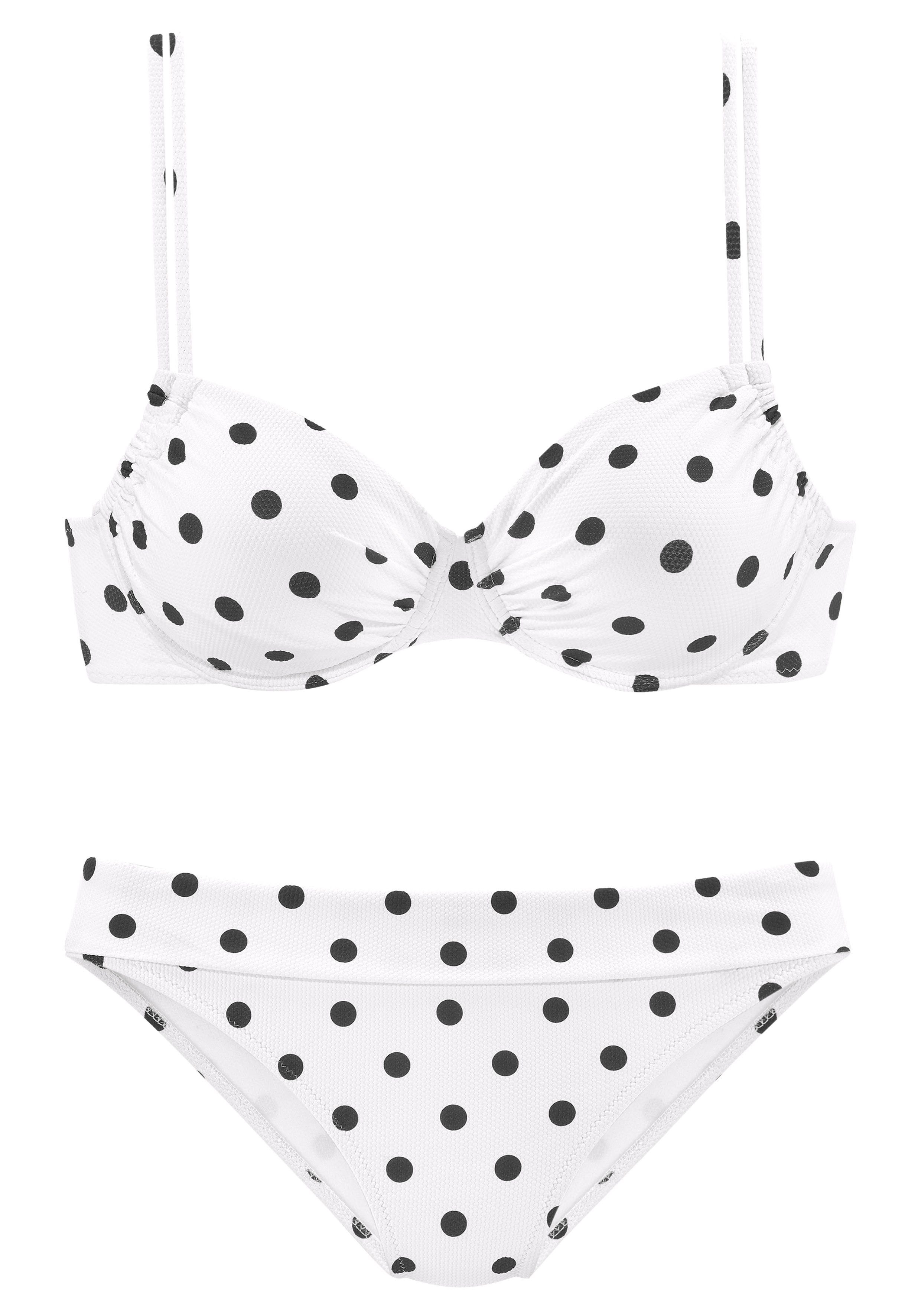 Lascana Bikinibroekje Powder van piqué-structuurstof bikini broekjes maat 34 wit