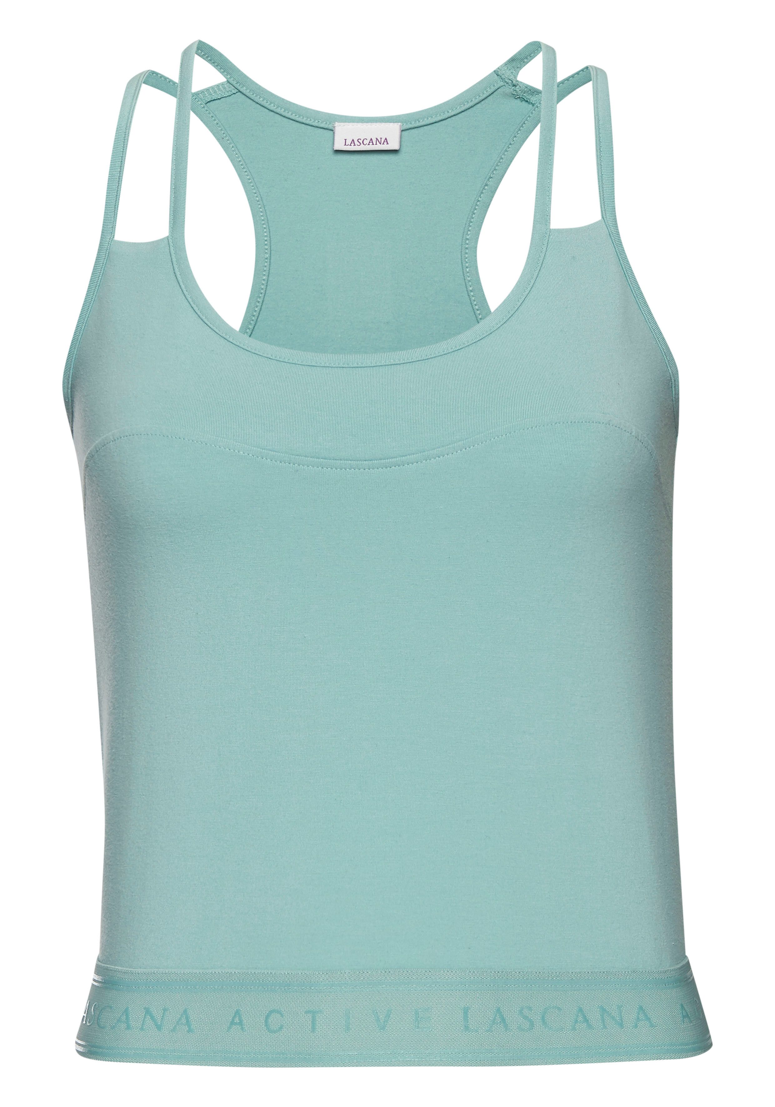 active by Lascana Crop-top met een deelnaad