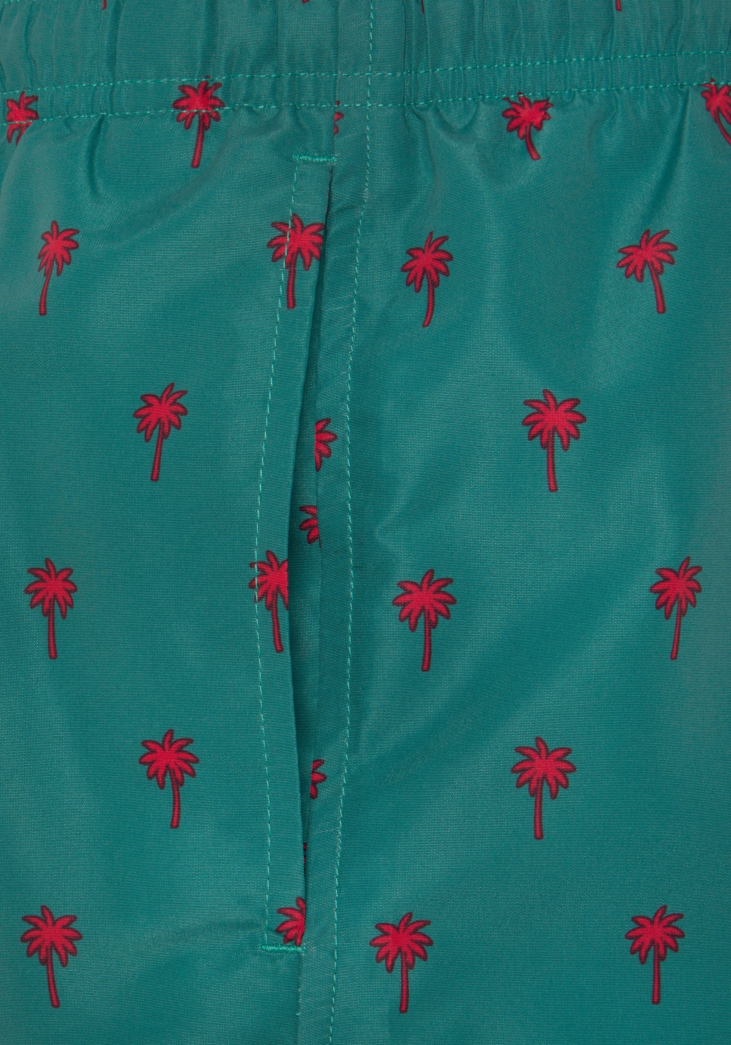 s.Oliver RED LABEL Beachwear Zwemshort met palmendesign heren maat S blauw